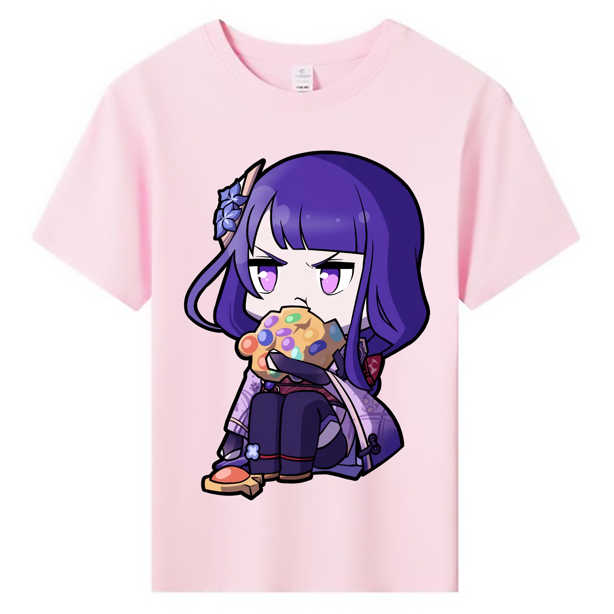 げんし神 雷電将軍 らいでんしょうぐん genshin Raiden Shogun 綿100％キッズTシャツ（フロントプリント）