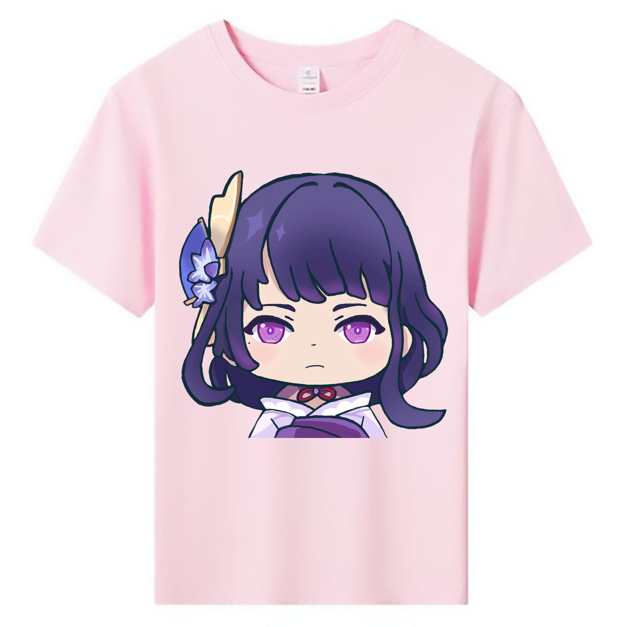 げんし神 雷電将軍 らいでんしょうぐん genshin Raiden Shogun 綿100％キッズTシャツ（フロントプリント）