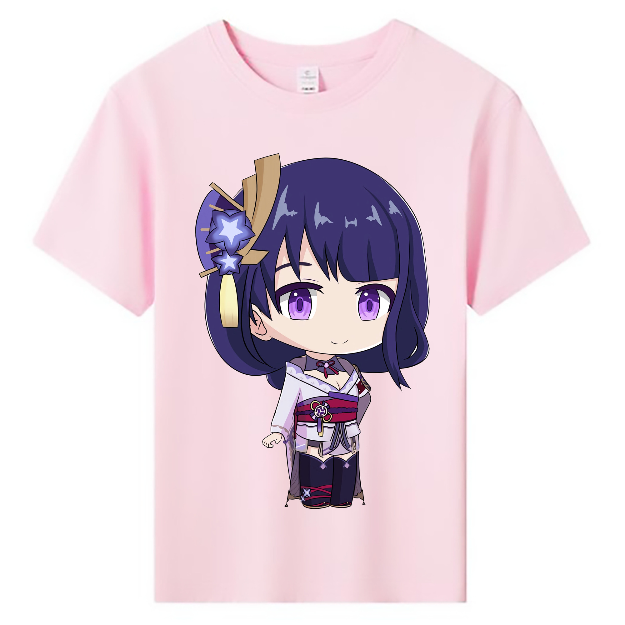 げんし神 雷電将軍 らいでんしょうぐん genshin Raiden Shogun 綿100％キッズTシャツ（フロントプリント）