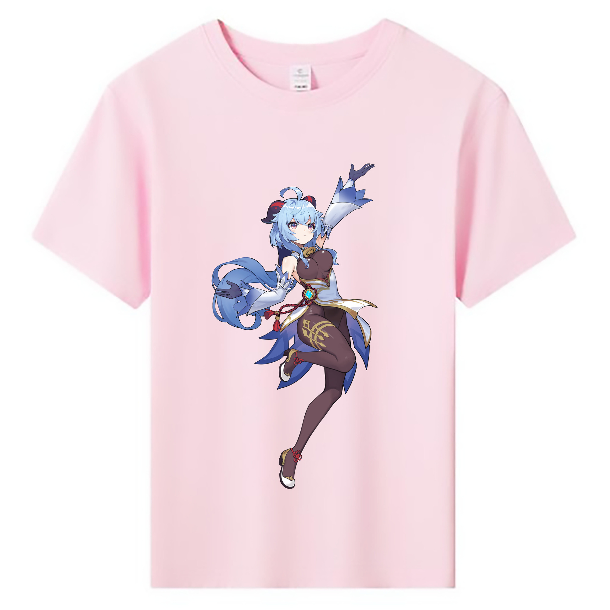 げんし神 甘雨 かんう genshin Ganyu 綿100％キッズTシャツ（フロントプリント）