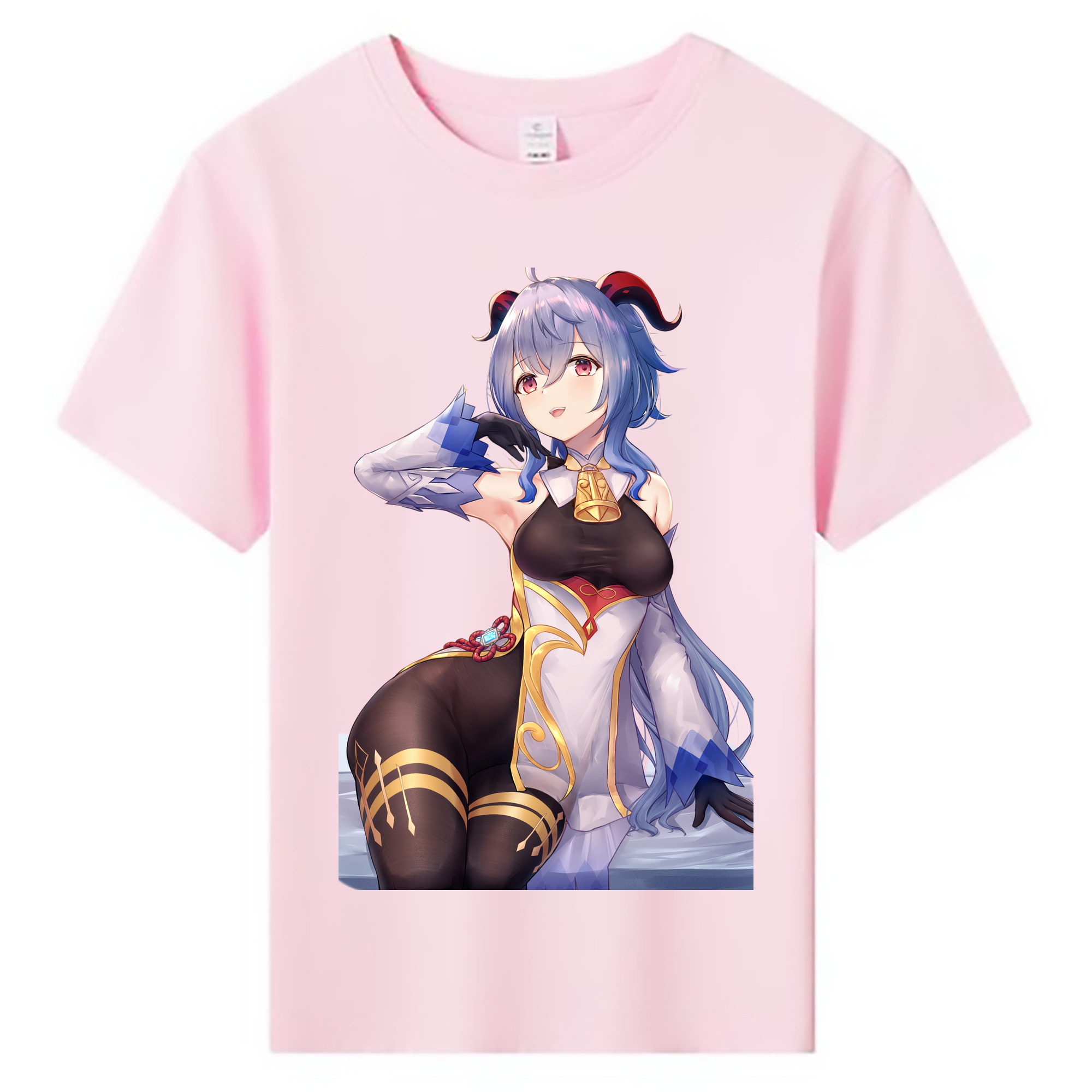 げんし神 甘雨 かんう genshin Ganyu 綿100％キッズTシャツ（フロントプリント）