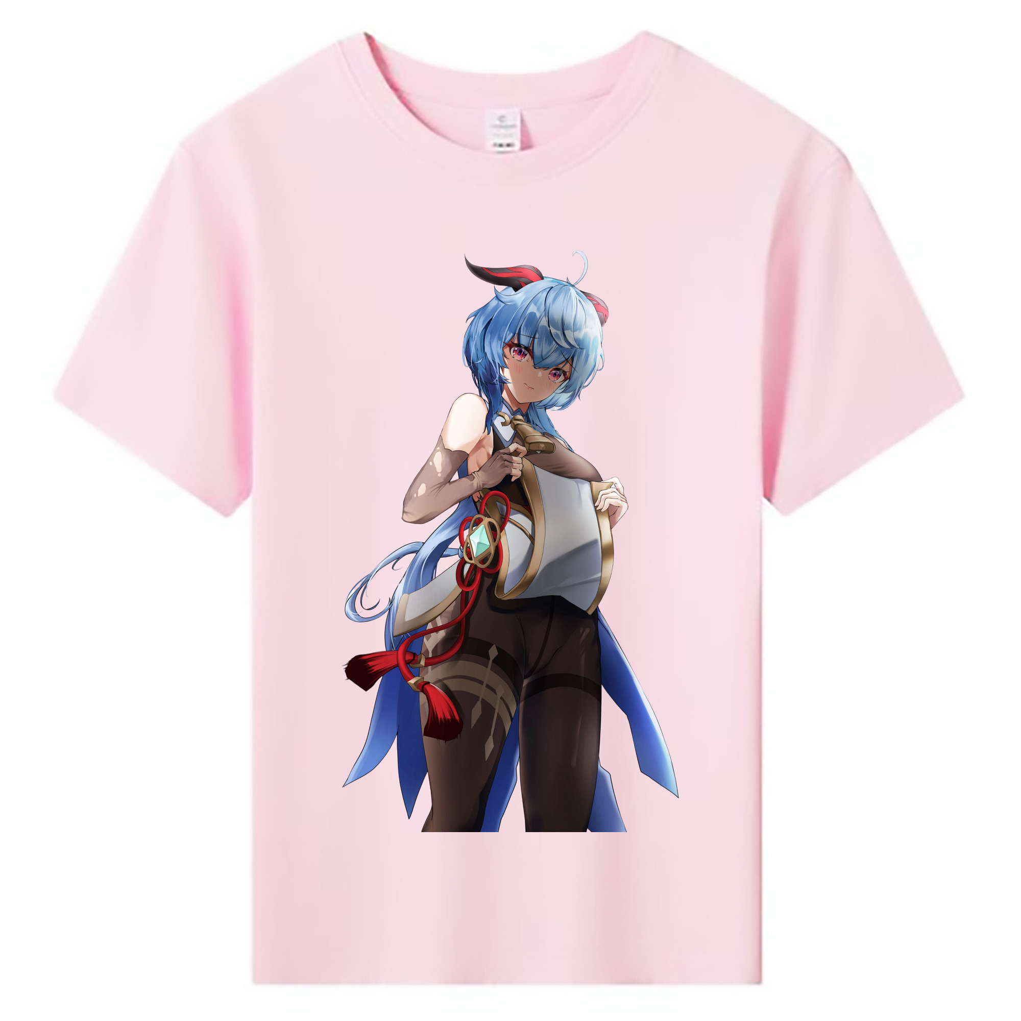 げんし神 甘雨 かんう genshin Ganyu 綿100％キッズTシャツ（フロントプリント）