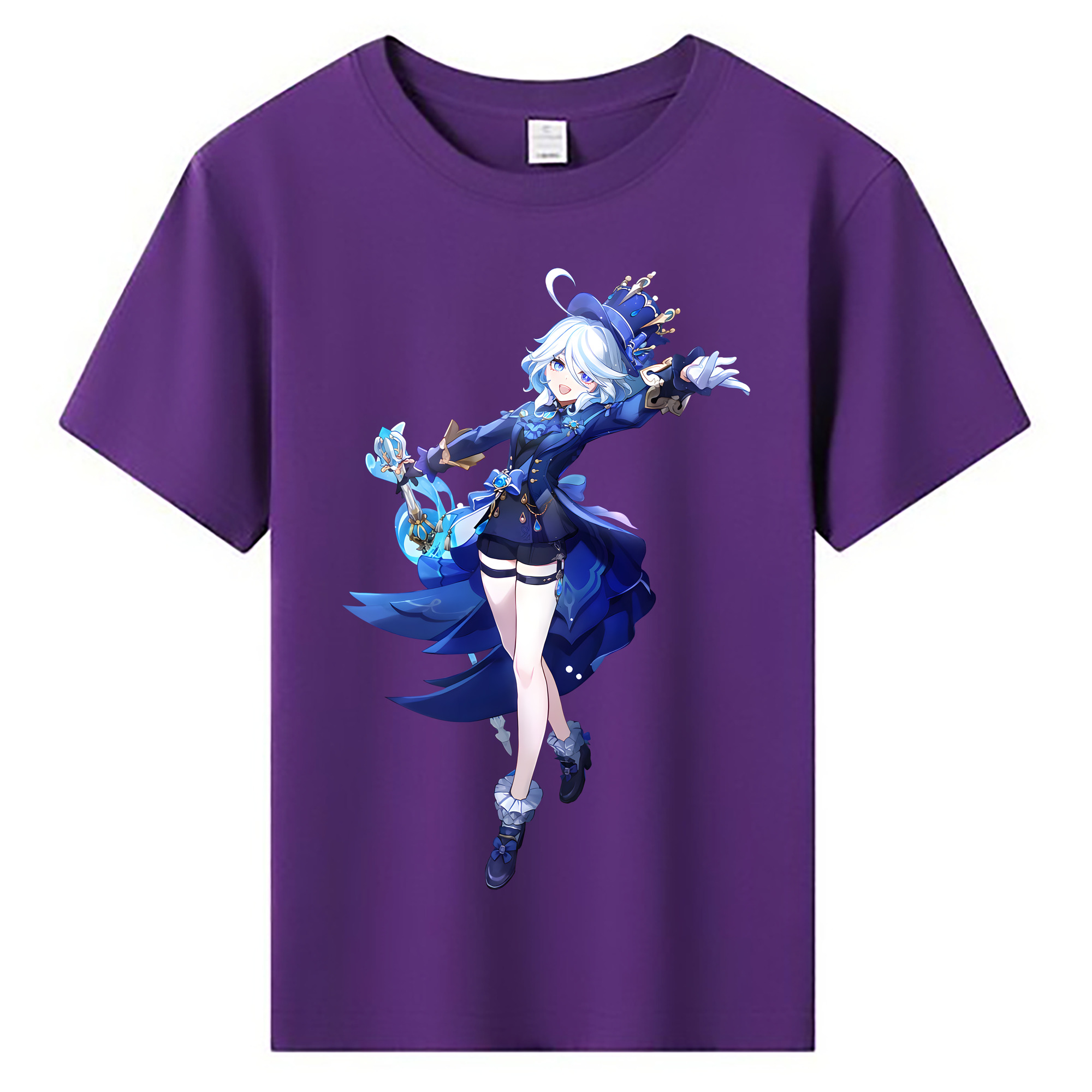 げんし神 フリーナ genshin Furina 綿100％キッズTシャツ（フロントプリント）