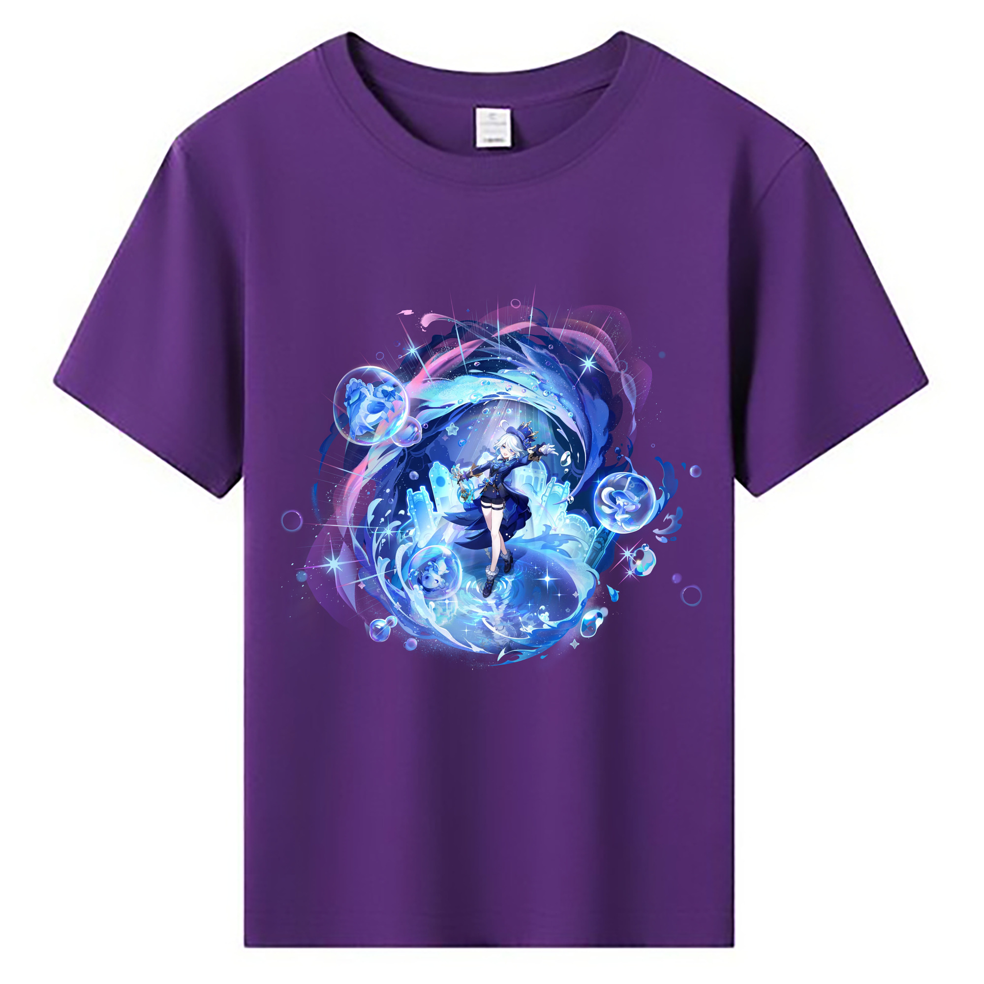 げんし神 フリーナ genshin Furina 綿100％キッズTシャツ（フロントプリント）