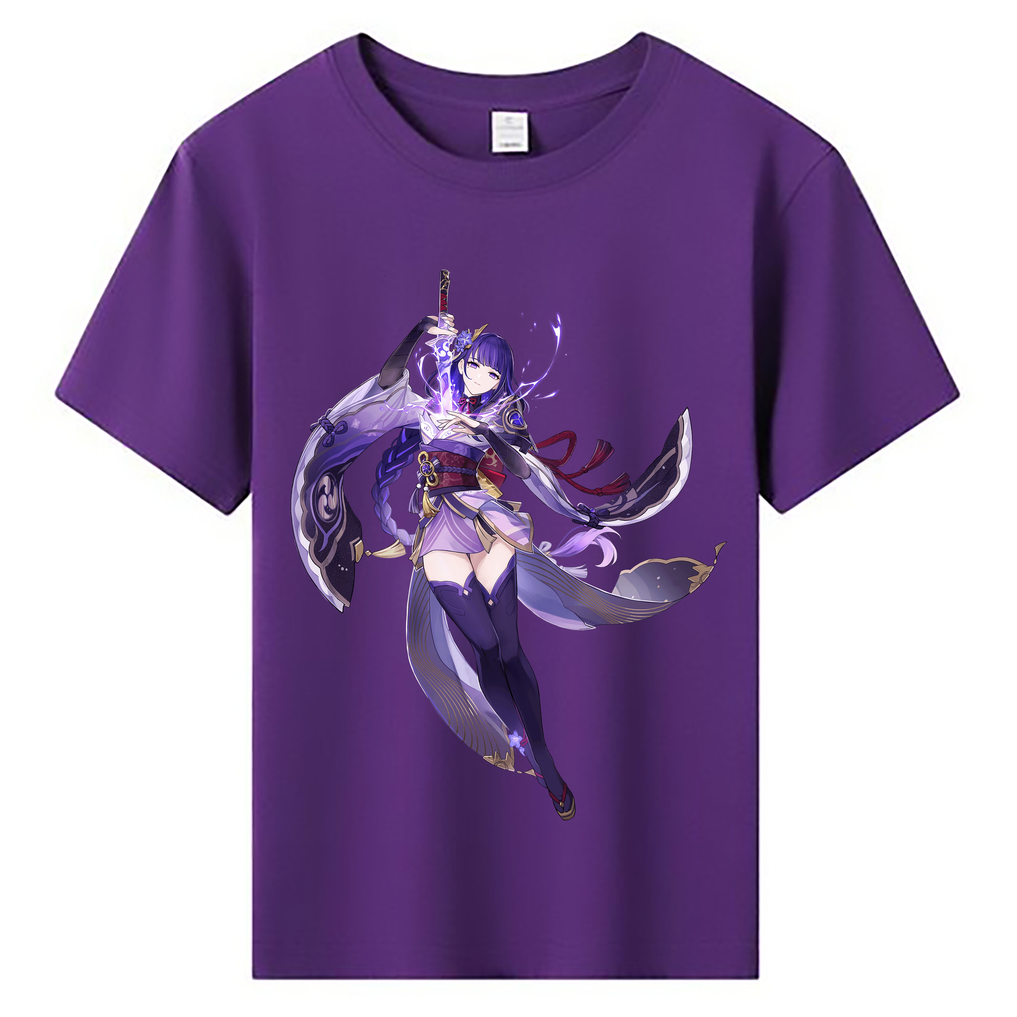 げんし神 雷電将軍 らいでんしょうぐん genshin Raiden Shogun 綿100％キッズTシャツ（フロントプリント）