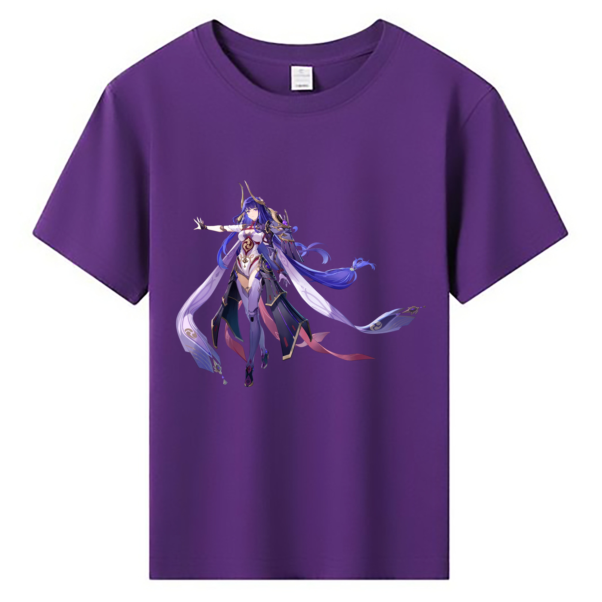 げんし神 雷電将軍 らいでんしょうぐん genshin Raiden Shogun 綿100％キッズTシャツ（フロントプリント）