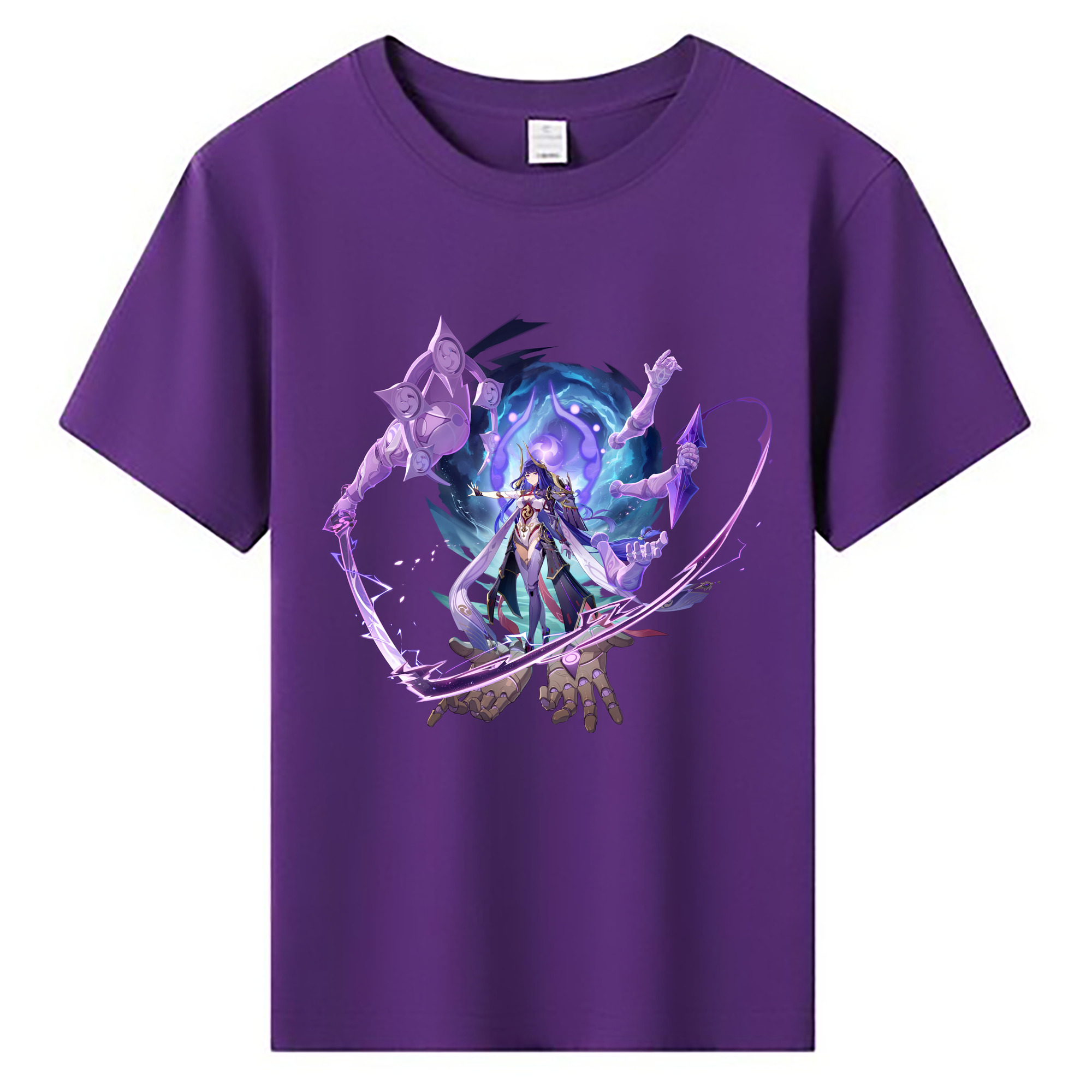 げんし神 雷電将軍 らいでんしょうぐん genshin Raiden Shogun 綿100％キッズTシャツ（フロントプリント）