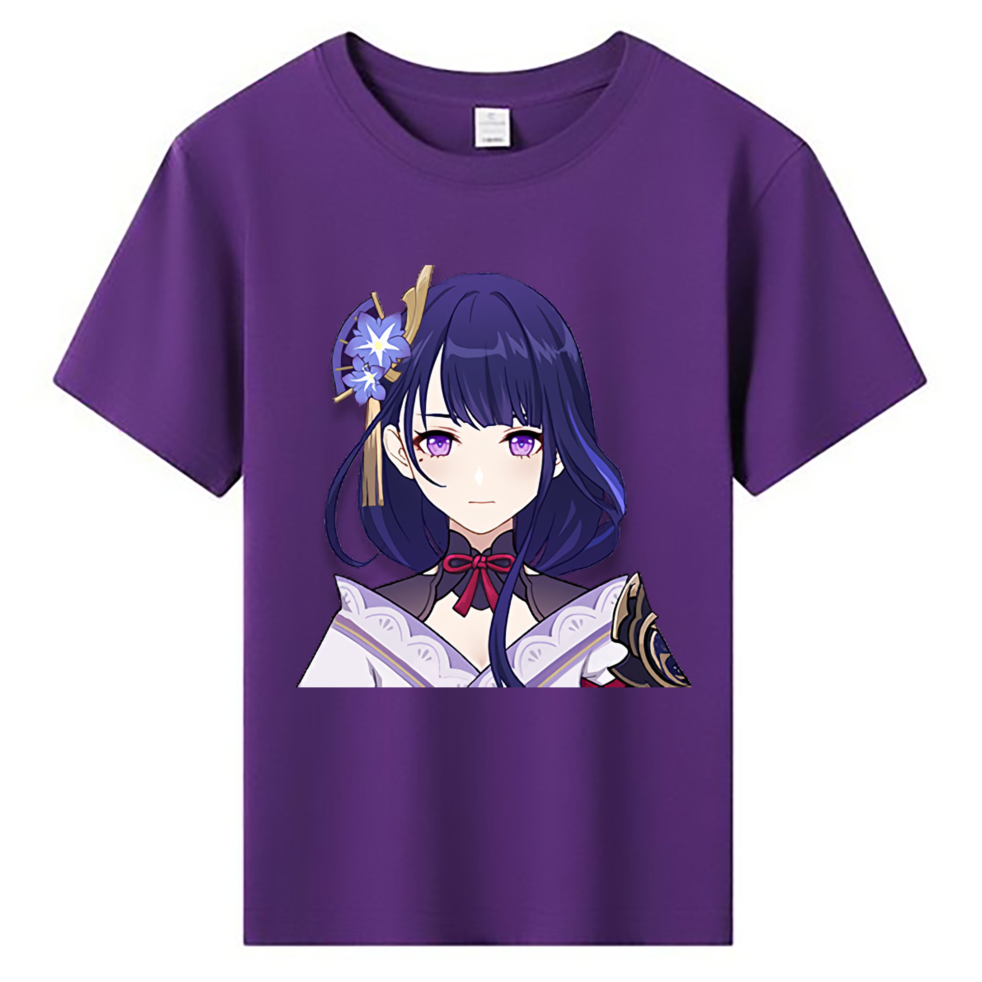 げんし神 雷電将軍 らいでんしょうぐん genshin Raiden Shogun 綿100％キッズTシャツ（フロントプリント）