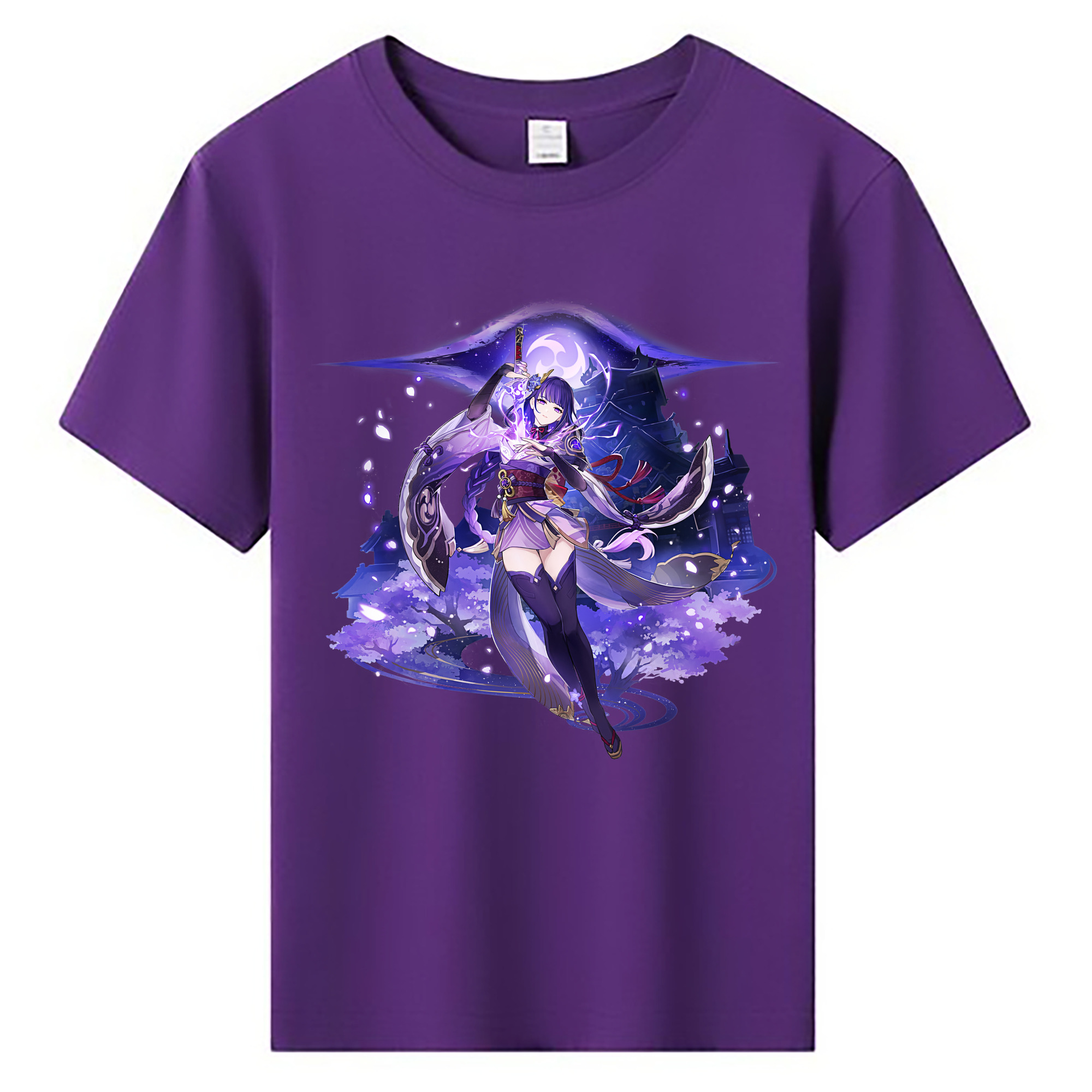げんし神 雷電将軍 らいでんしょうぐん genshin Raiden Shogun 綿100％キッズTシャツ（フロントプリント）