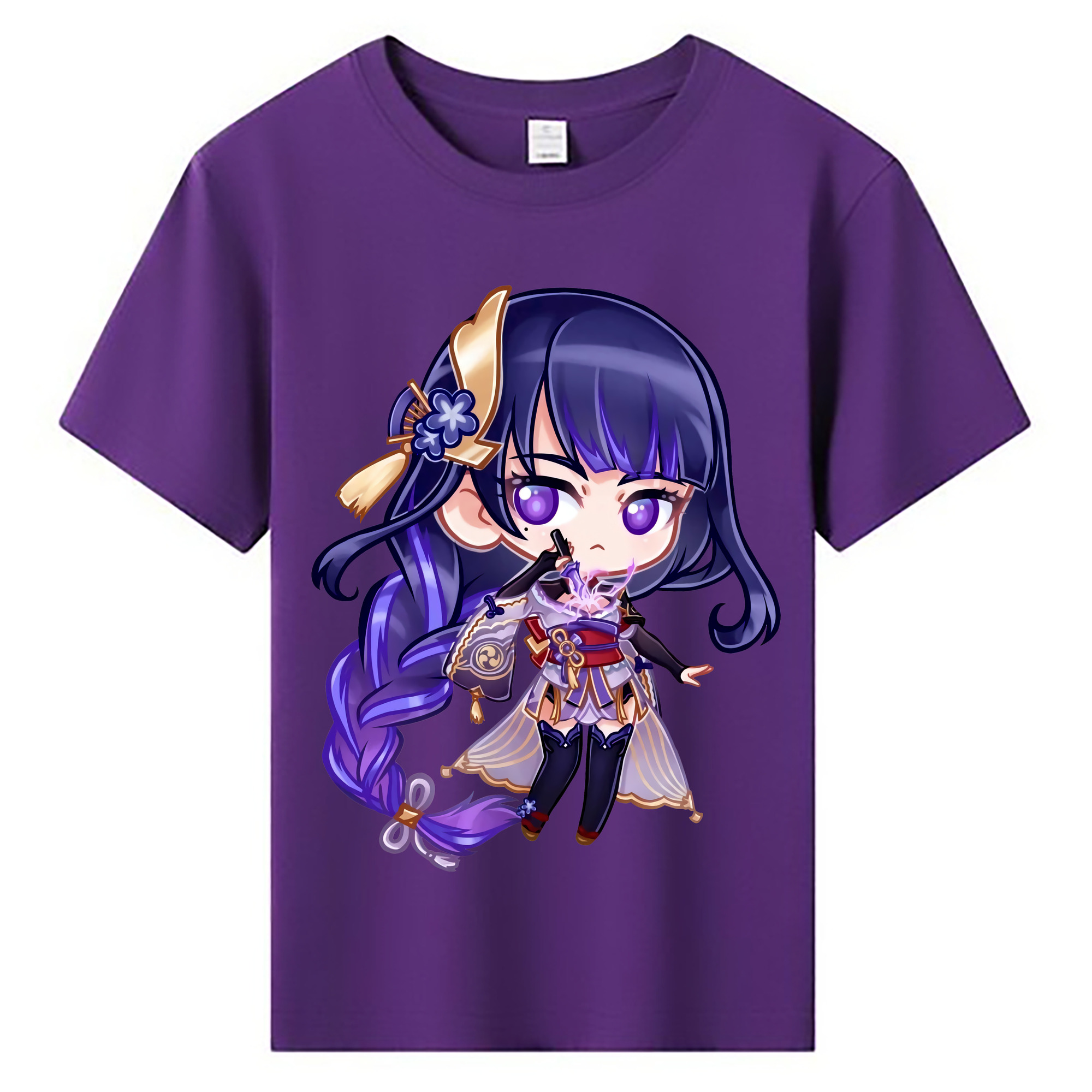 げんし神 雷電将軍 らいでんしょうぐん genshin Raiden Shogun 綿100％キッズTシャツ（フロントプリント）