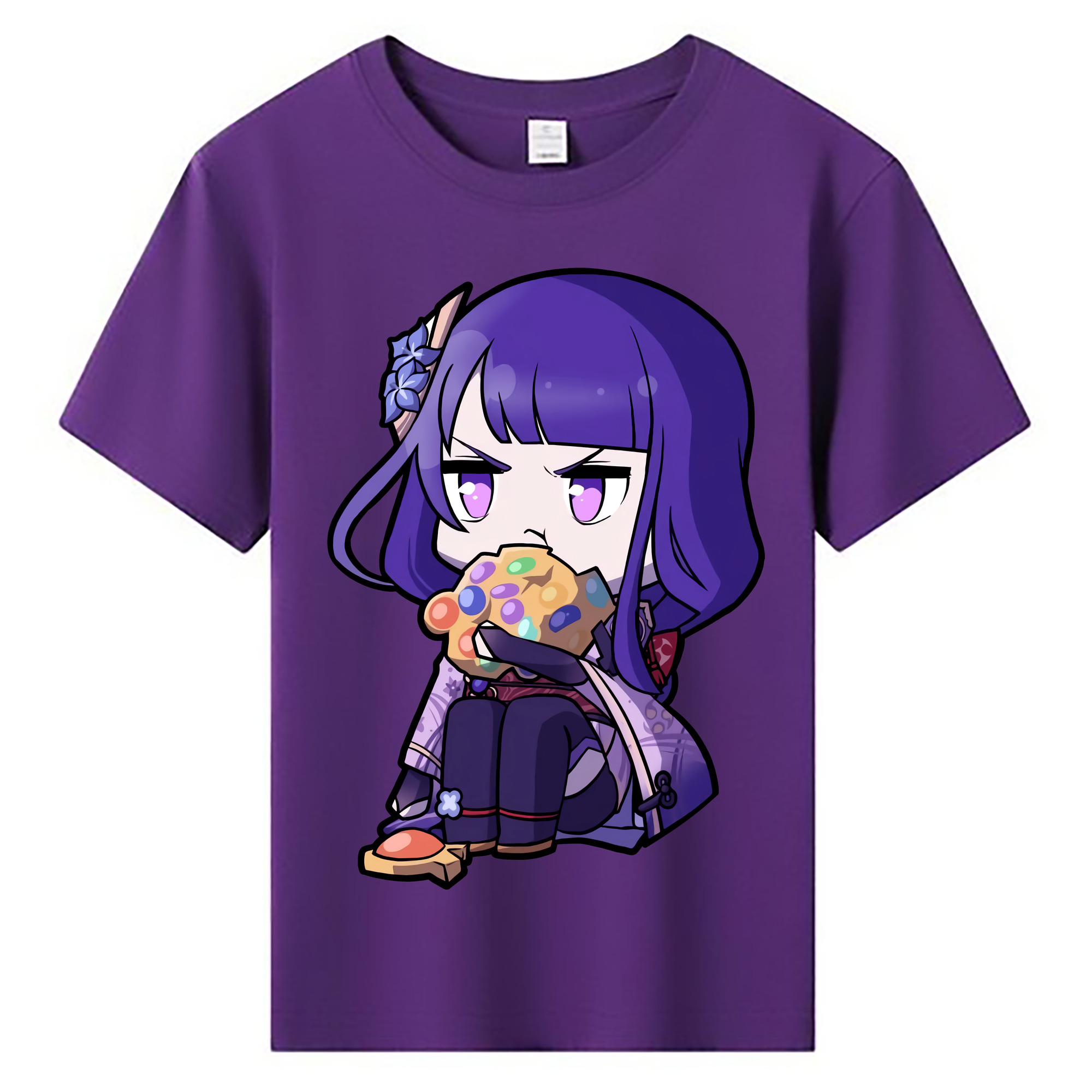げんし神 雷電将軍 らいでんしょうぐん genshin Raiden Shogun 綿100％キッズTシャツ（フロントプリント）