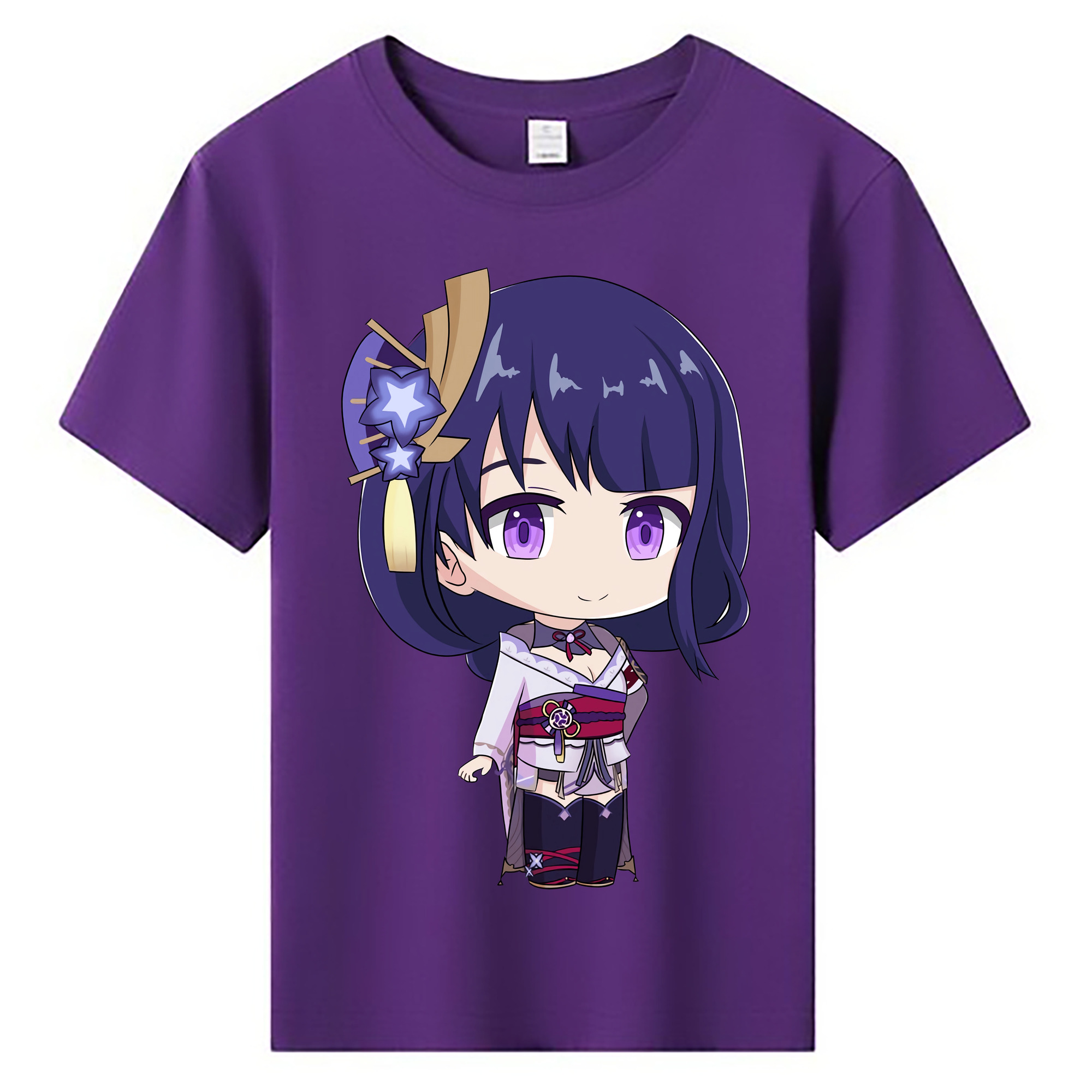 げんし神 雷電将軍 らいでんしょうぐん genshin Raiden Shogun 綿100％キッズTシャツ（フロントプリント）