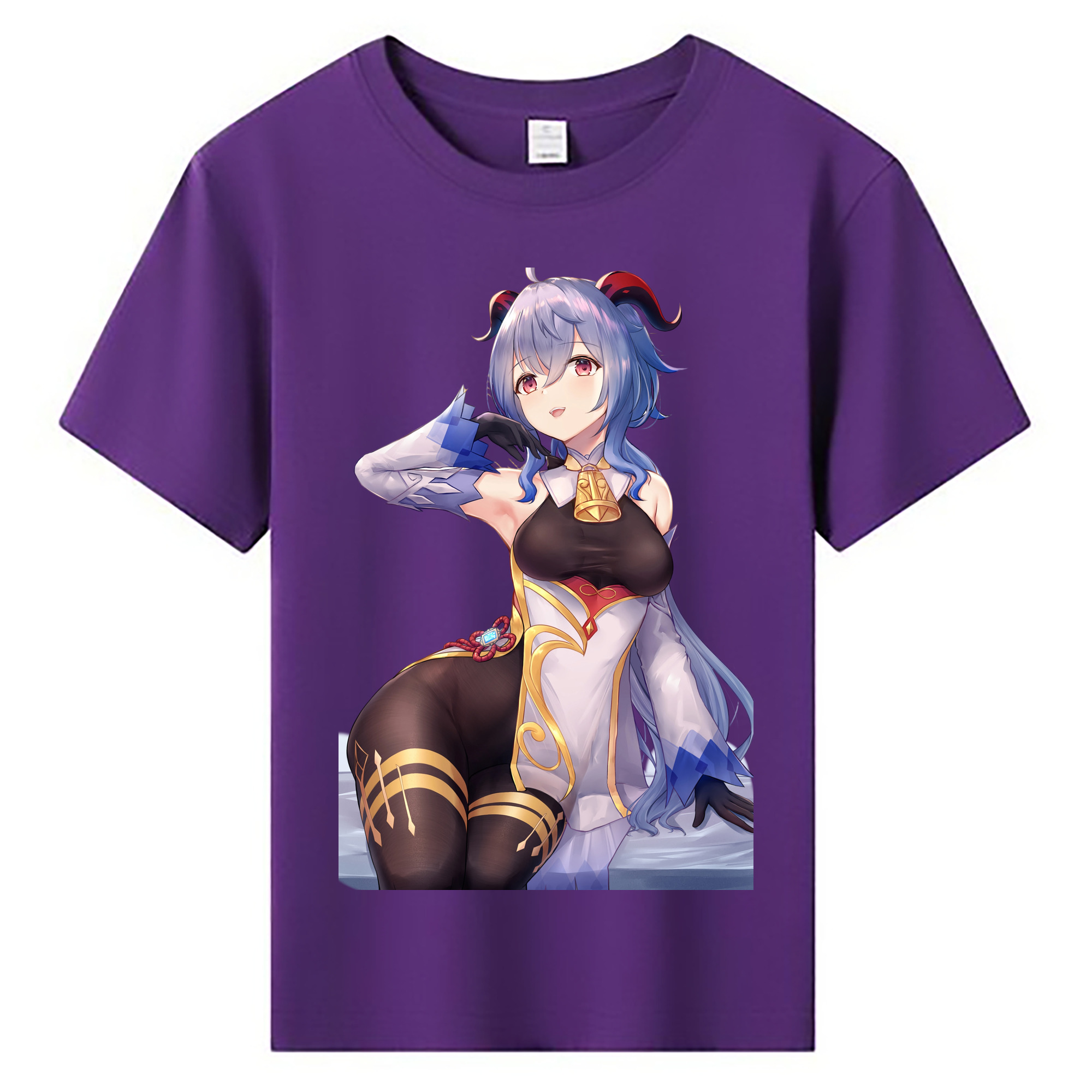 げんし神 甘雨 かんう genshin Ganyu 綿100％キッズTシャツ（フロントプリント）