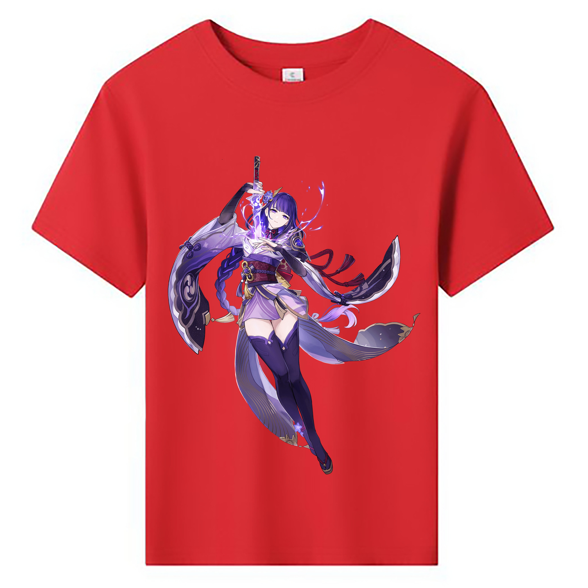 げんし神 雷電将軍 らいでんしょうぐん genshin Raiden Shogun 綿100％キッズTシャツ（フロントプリント）
