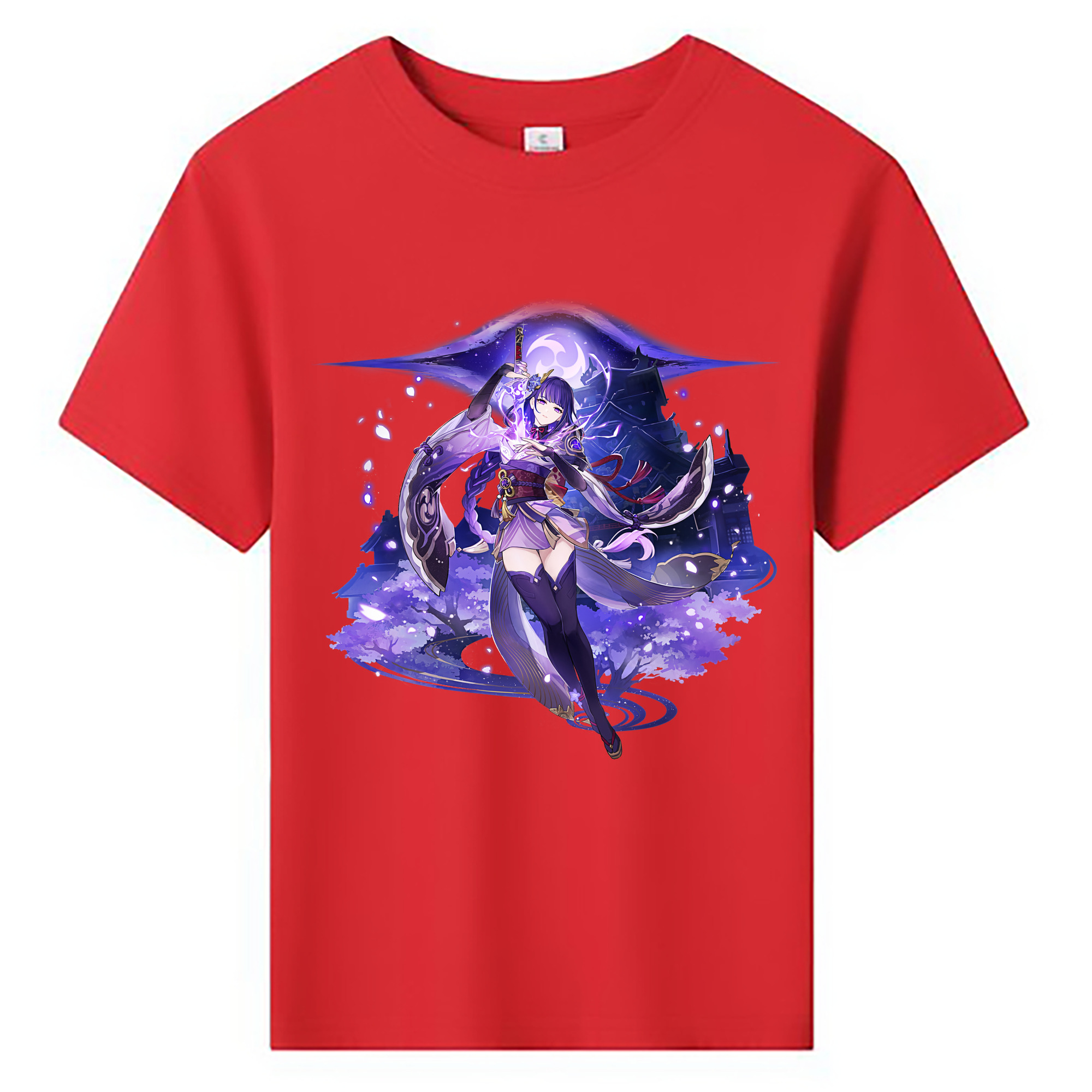 げんし神 雷電将軍 らいでんしょうぐん genshin Raiden Shogun 綿100％キッズTシャツ（フロントプリント）