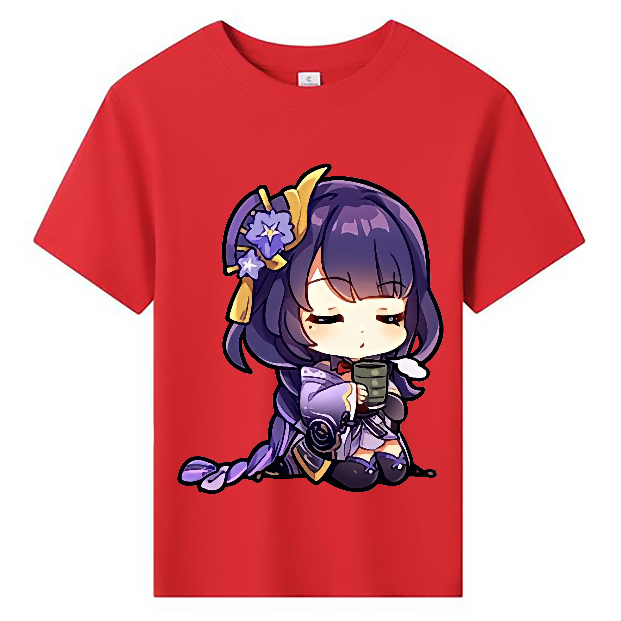 げんし神 雷電将軍 らいでんしょうぐん genshin Raiden Shogun 綿100％キッズTシャツ（フロントプリント）