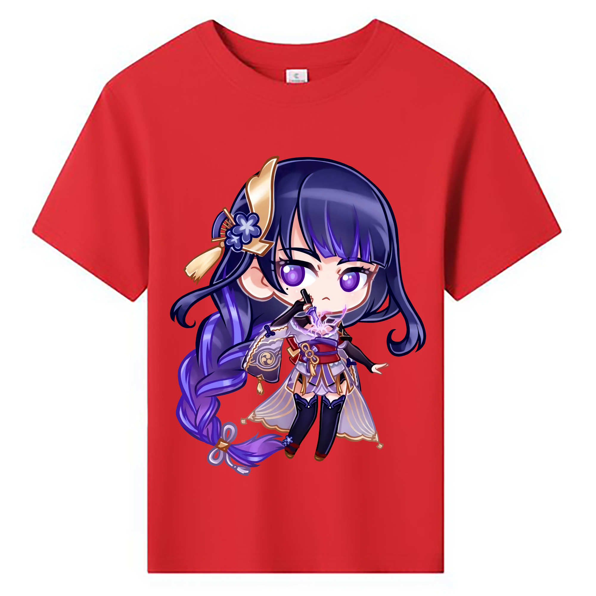 げんし神 雷電将軍 らいでんしょうぐん genshin Raiden Shogun 綿100％キッズTシャツ（フロントプリント）
