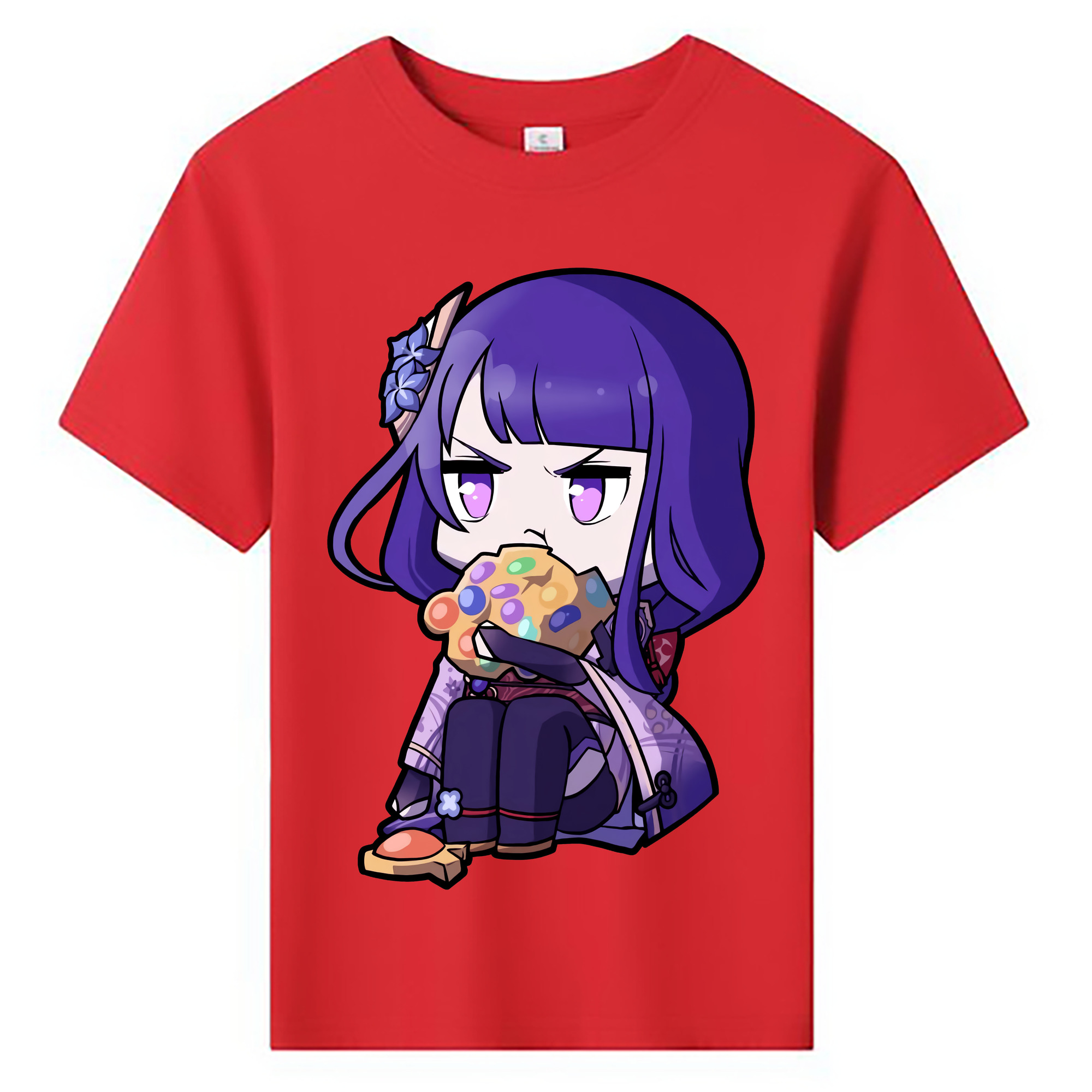 げんし神 雷電将軍 らいでんしょうぐん genshin Raiden Shogun 綿100％キッズTシャツ（フロントプリント）