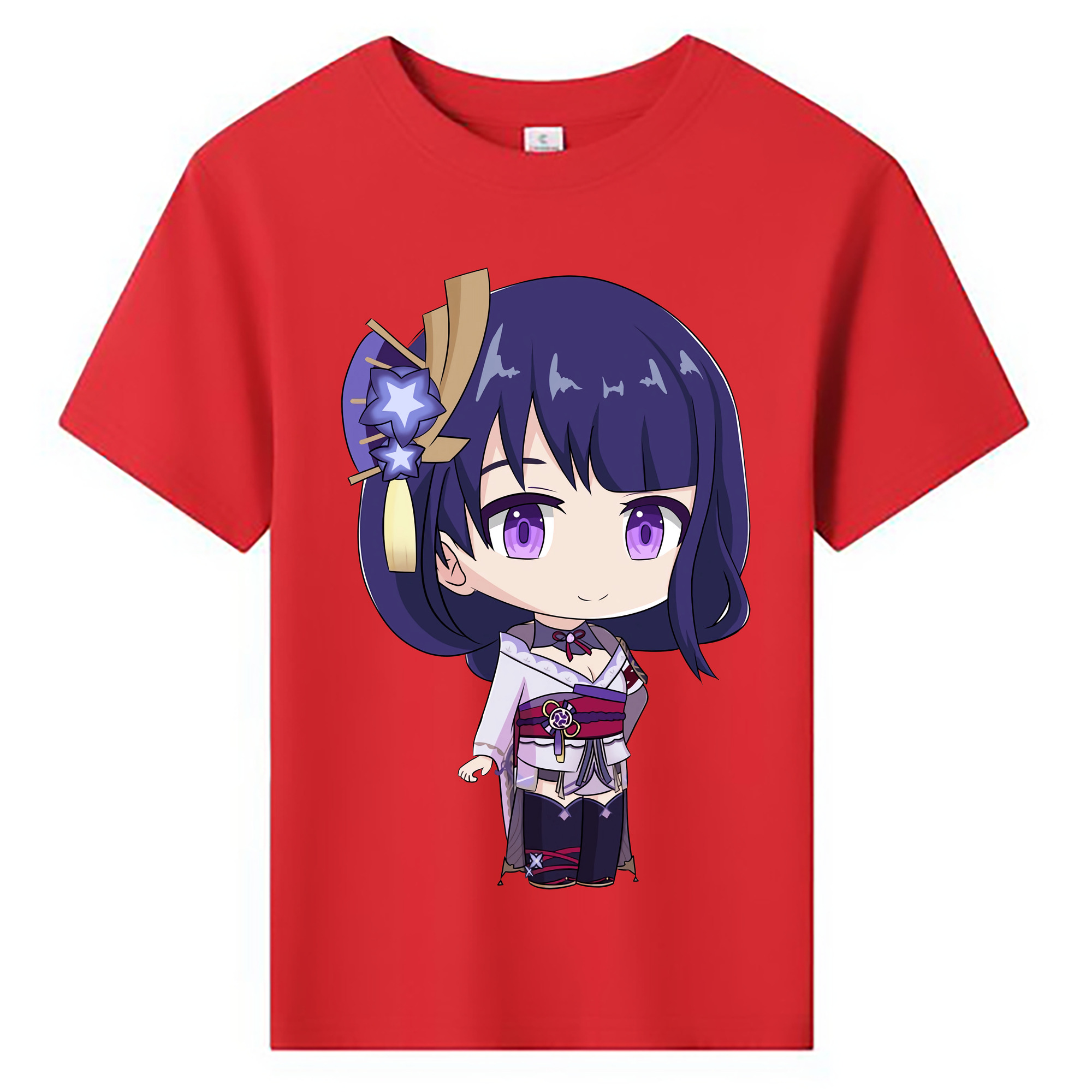 げんし神 雷電将軍 らいでんしょうぐん genshin Raiden Shogun 綿100％キッズTシャツ（フロントプリント）