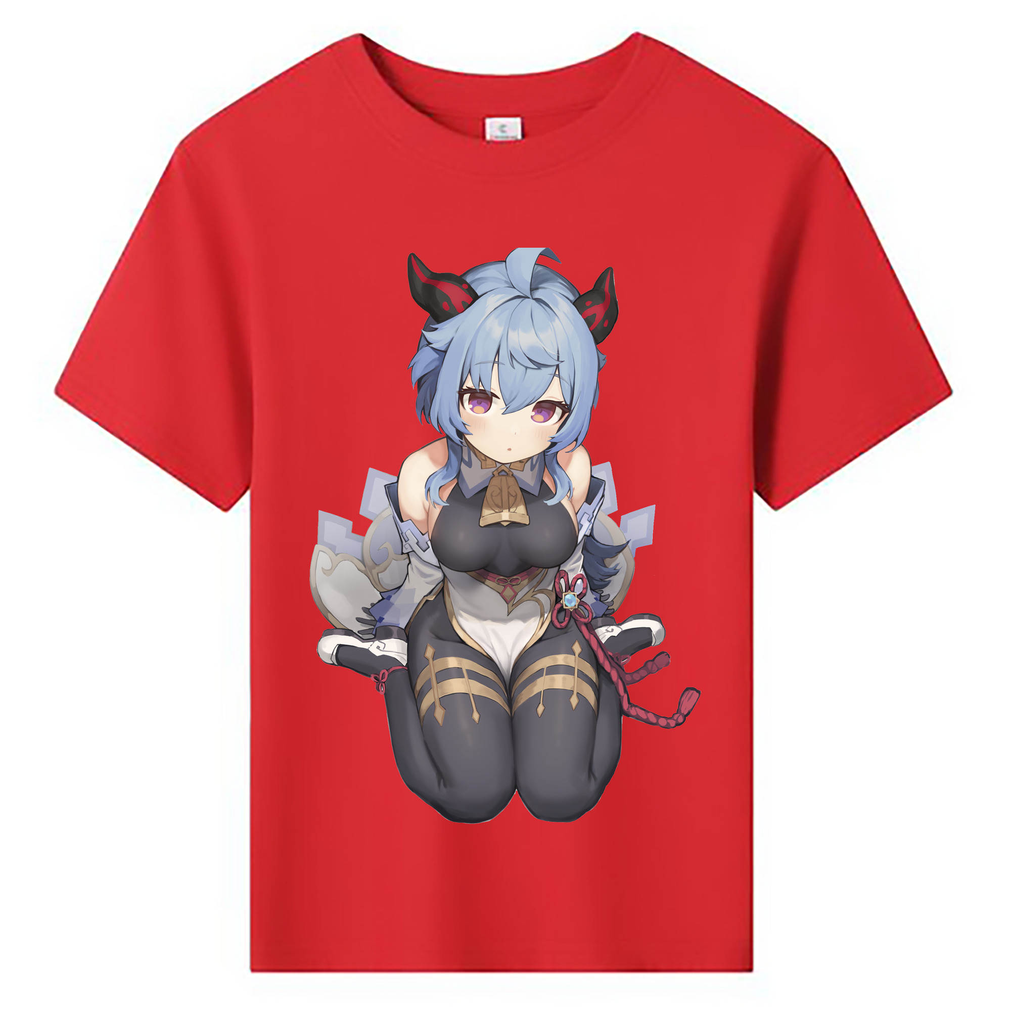 げんし神 甘雨 かんう genshin Ganyu 綿100％キッズTシャツ（フロントプリント）