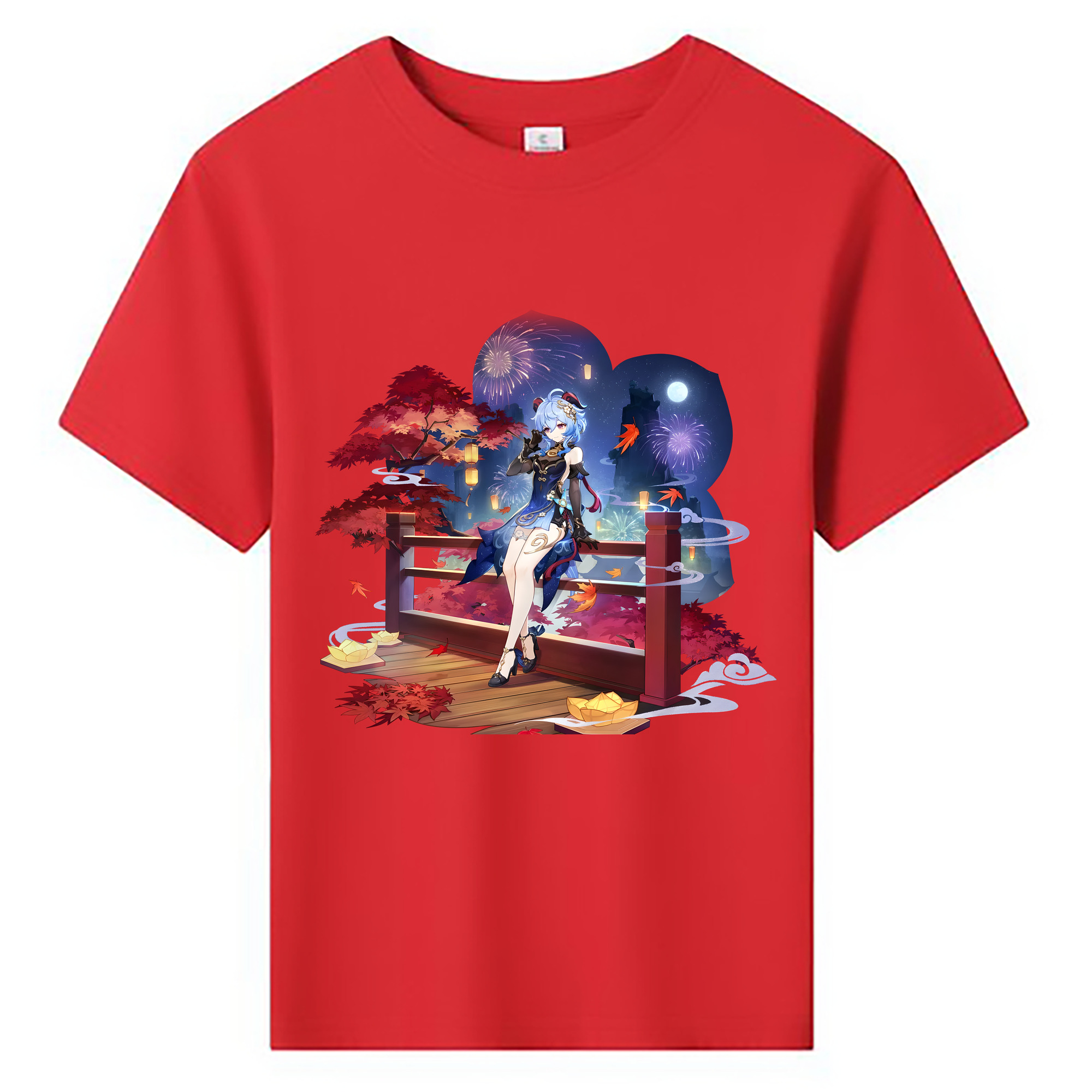 げんし神 甘雨 かんう genshin Ganyu 綿100％キッズTシャツ（フロントプリント）