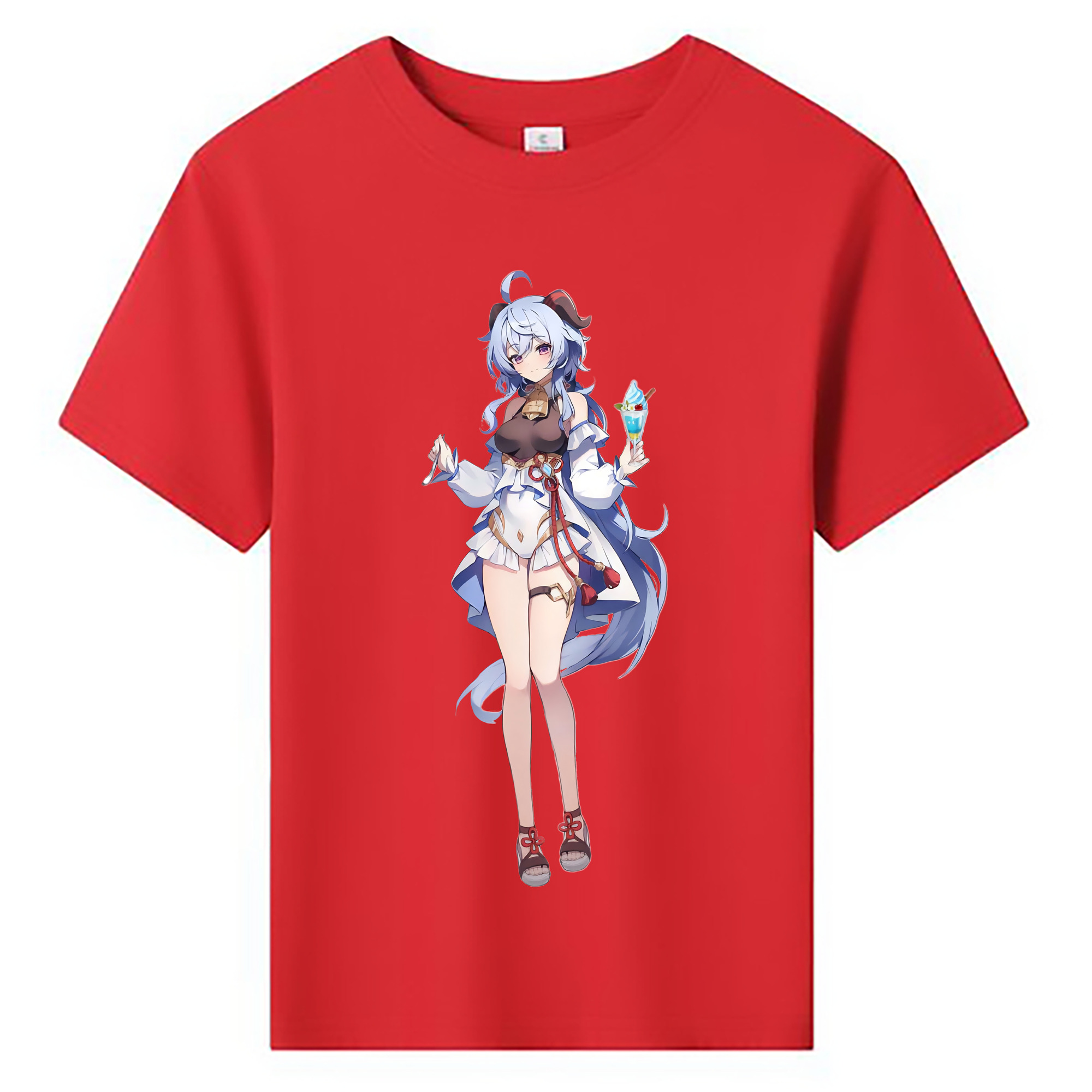 げんし神 甘雨 かんう genshin Ganyu 綿100％キッズTシャツ（フロントプリント）