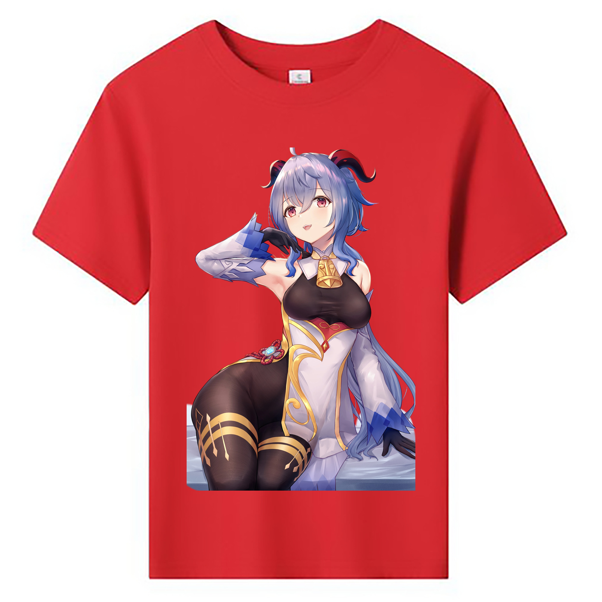 げんし神 甘雨 かんう genshin Ganyu 綿100％キッズTシャツ（フロントプリント）