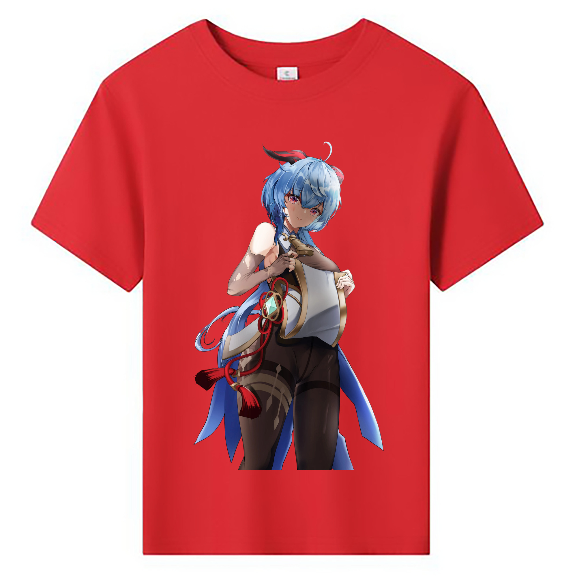 げんし神 甘雨 かんう genshin Ganyu 綿100％キッズTシャツ（フロントプリント）