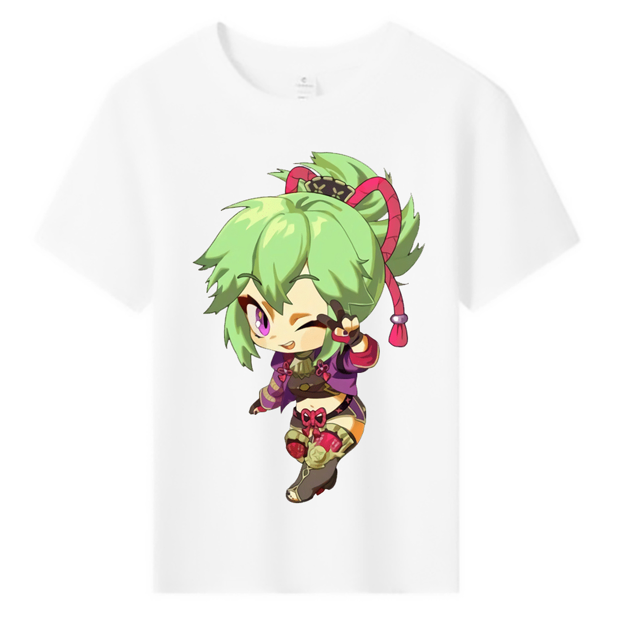 げんし神  久岐忍 くき しのぶ genshin Kuki Shinobu 綿100％キッズTシャツ（フロントプリント）