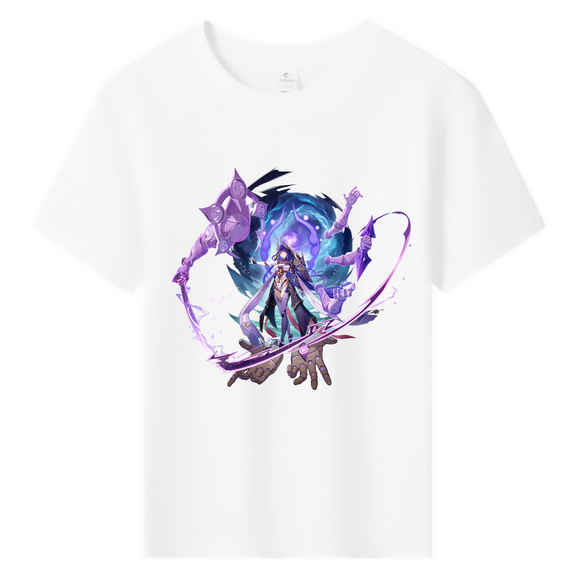 げんし神 雷電将軍 らいでんしょうぐん genshin Raiden Shogun 綿100％キッズTシャツ（フロントプリント）