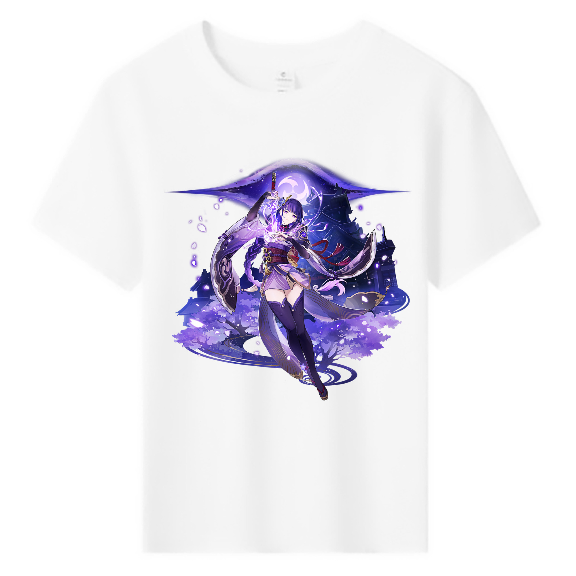 げんし神 雷電将軍 らいでんしょうぐん genshin Raiden Shogun 綿100％キッズTシャツ（フロントプリント）