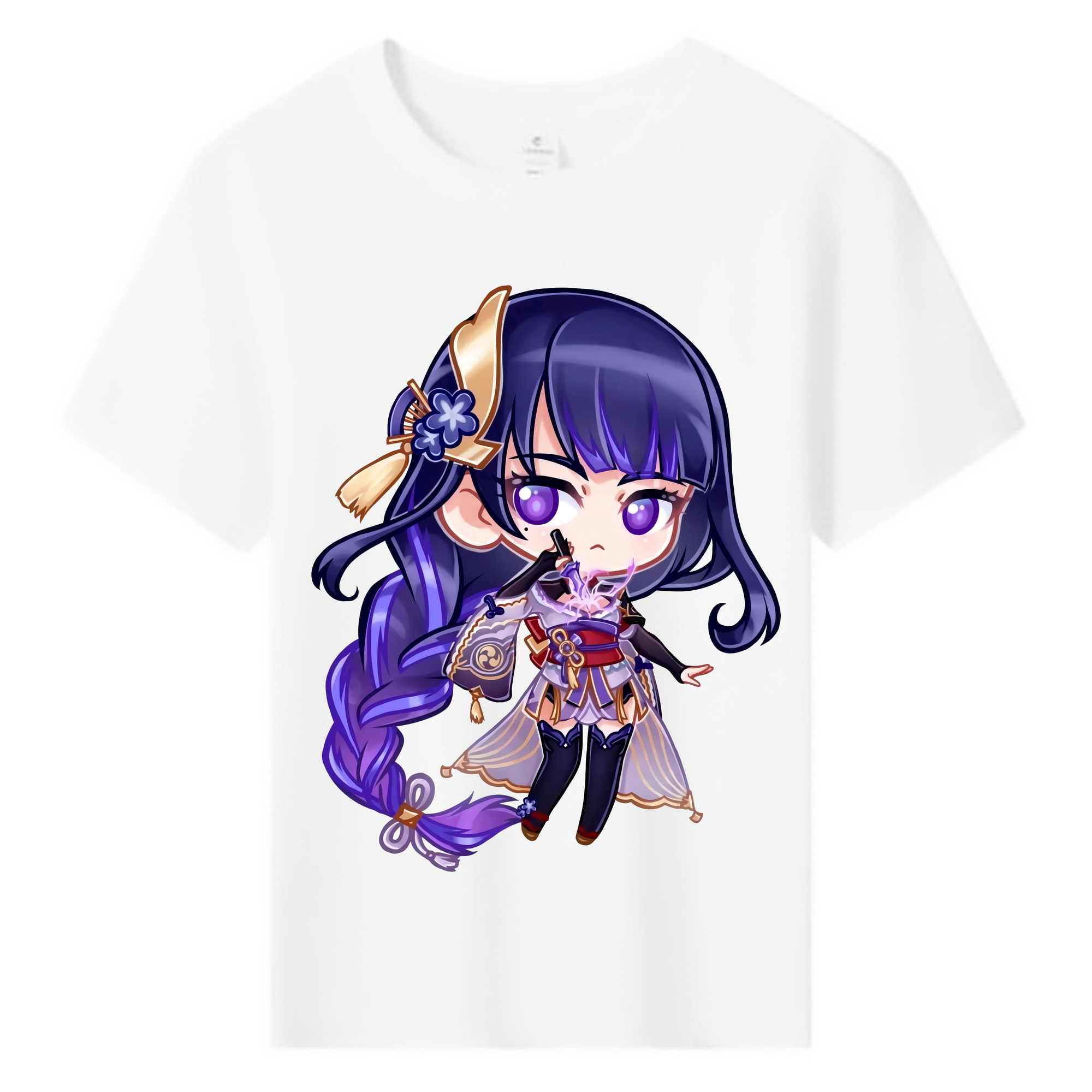 げんし神 雷電将軍 らいでんしょうぐん genshin Raiden Shogun 綿100％キッズTシャツ（フロントプリント）