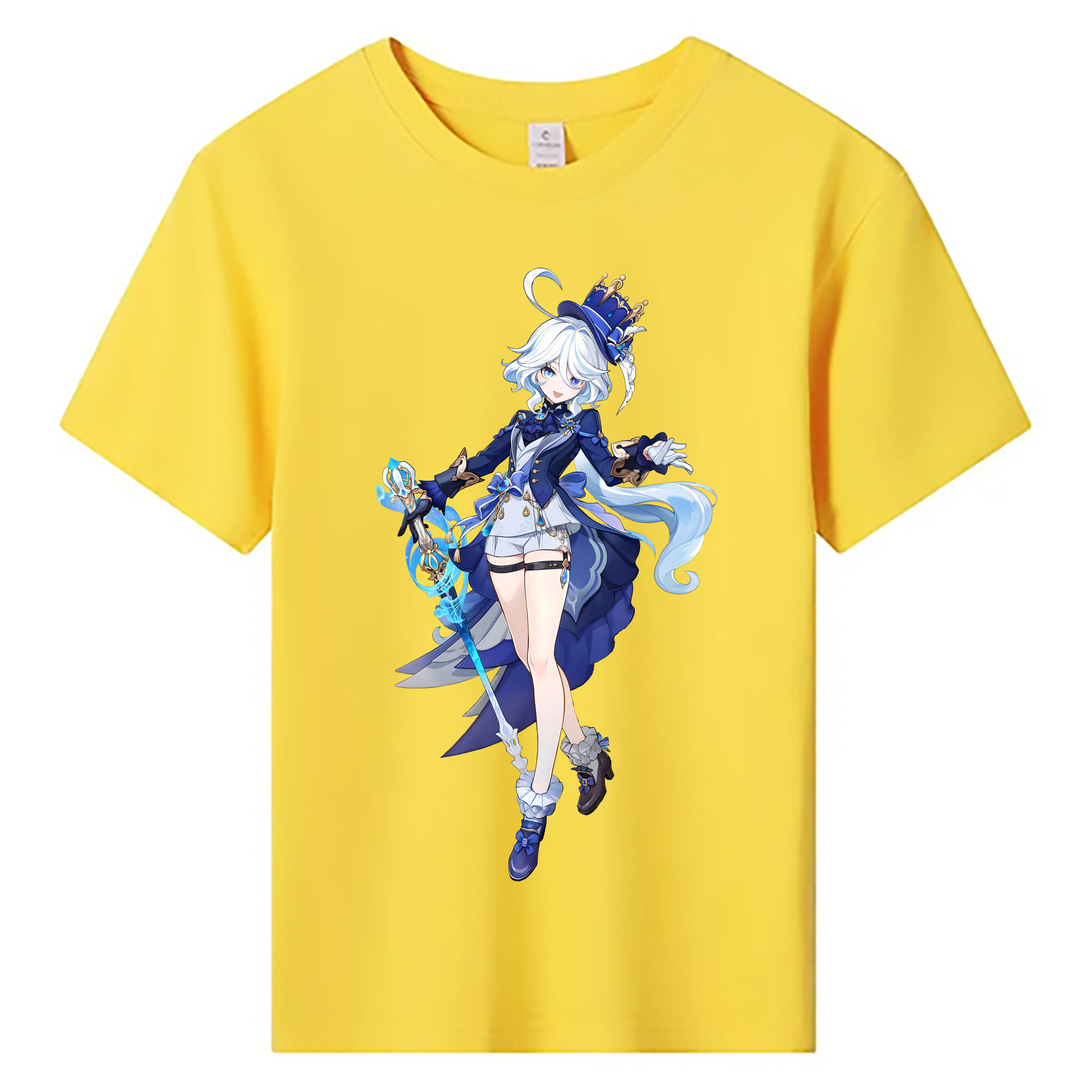 げんし神 フリーナ genshin Furina 綿100％キッズTシャツ（フロントプリント）