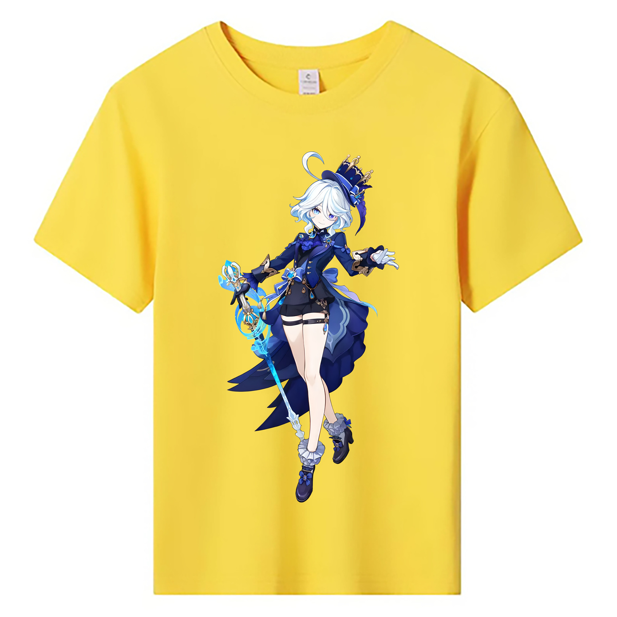 げんし神 フリーナ genshin Furina 綿100％キッズTシャツ（フロントプリント）