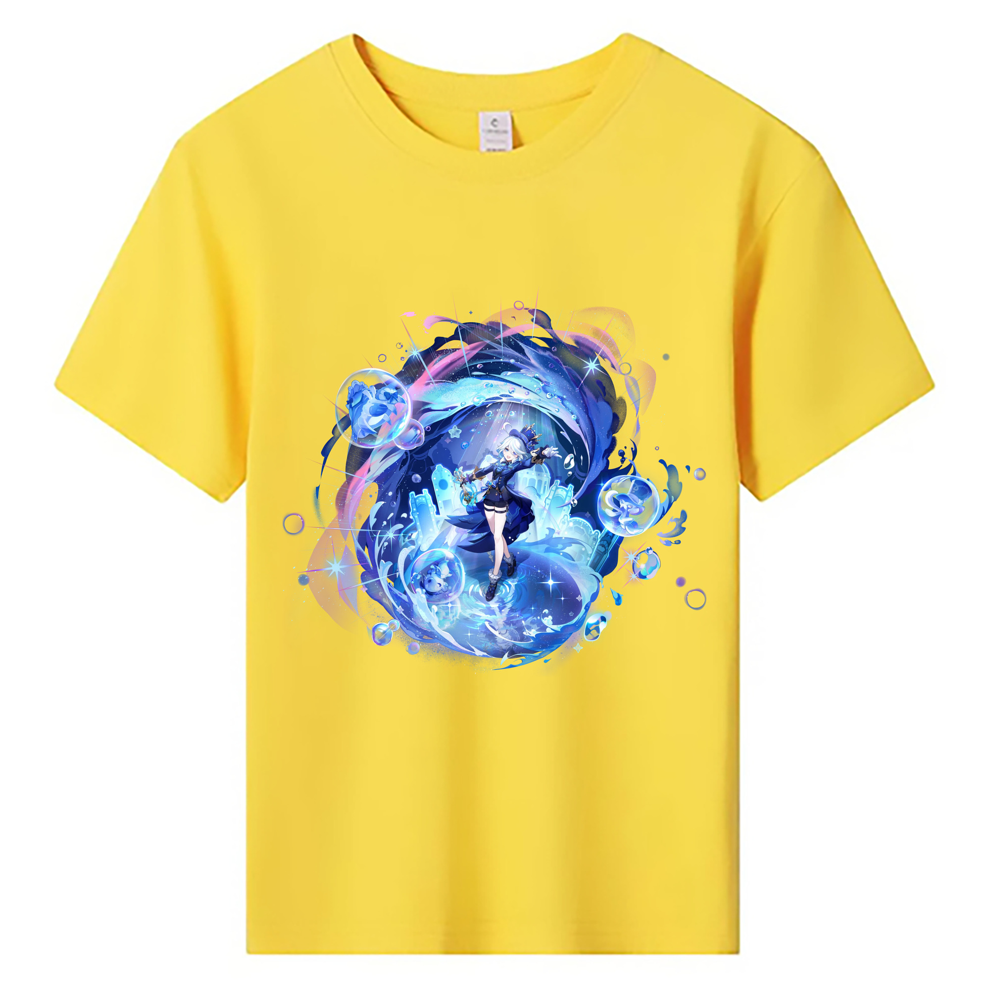 げんし神 フリーナ genshin Furina 綿100％キッズTシャツ（フロントプリント）