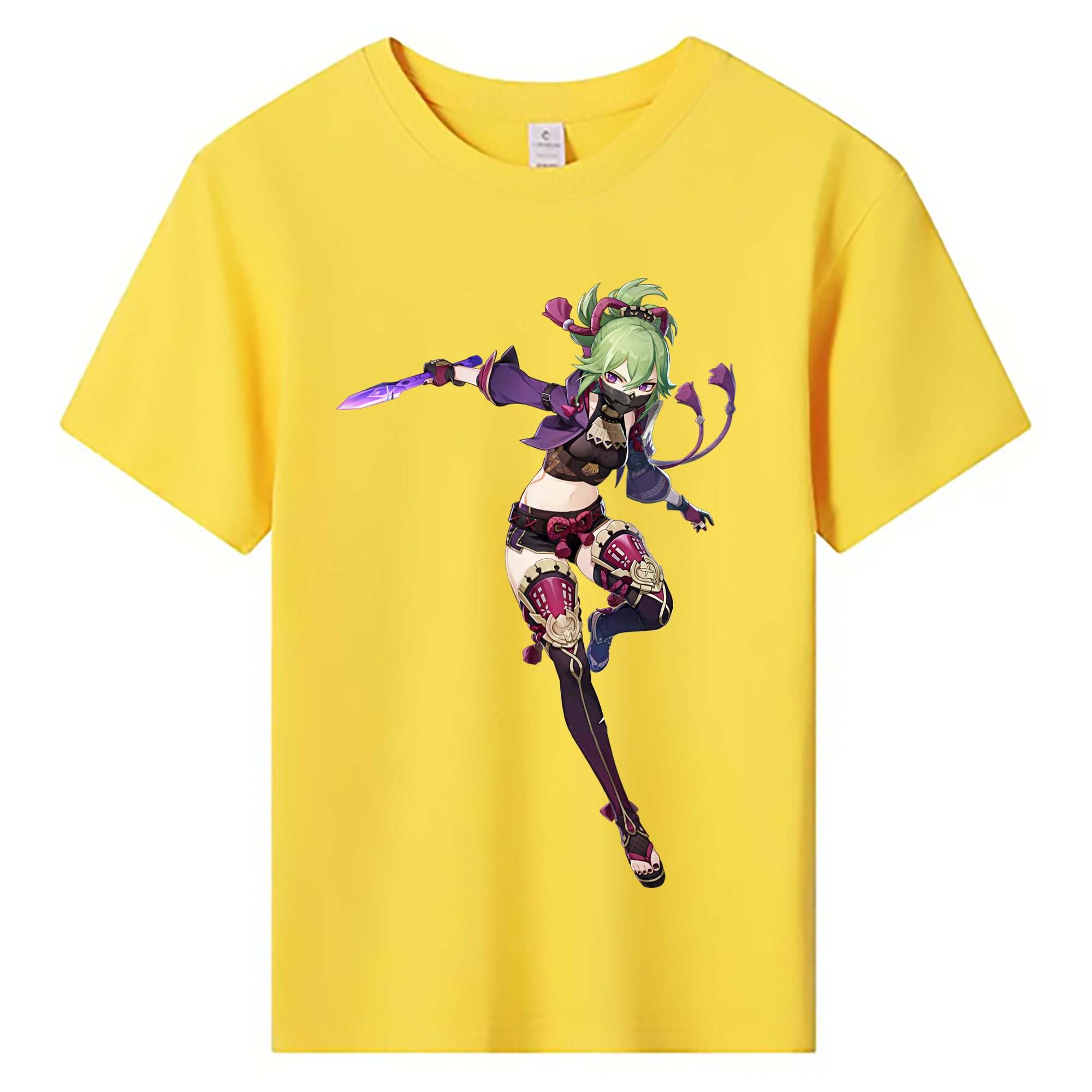 げんし神  久岐忍 くき しのぶ genshin Kuki Shinobu 綿100％キッズTシャツ（フロントプリント）