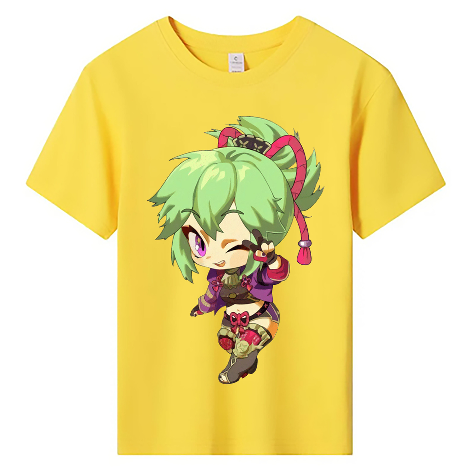 げんし神  久岐忍 くき しのぶ genshin Kuki Shinobu 綿100％キッズTシャツ（フロントプリント）