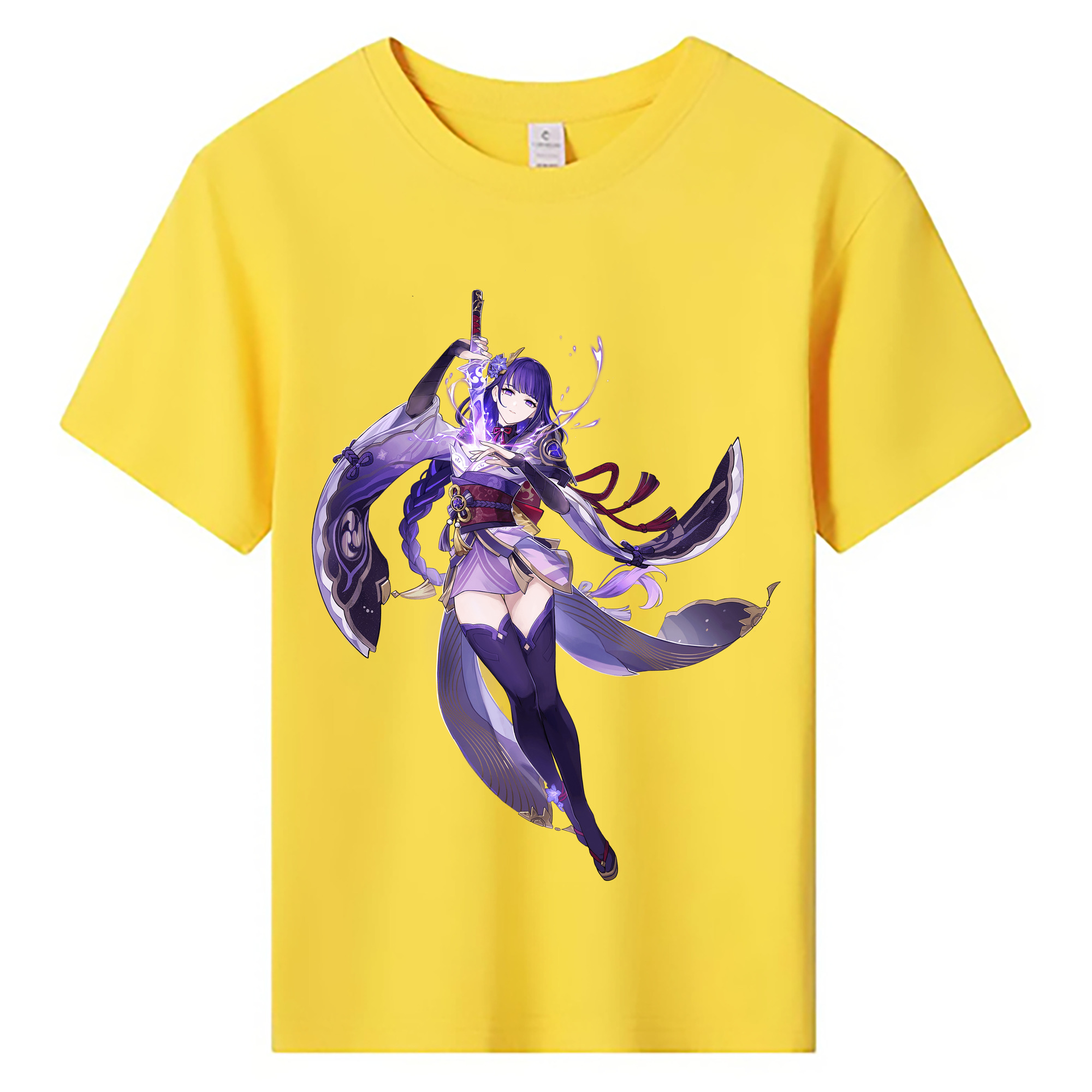 げんし神 雷電将軍 らいでんしょうぐん genshin Raiden Shogun 綿100％キッズTシャツ（フロントプリント）