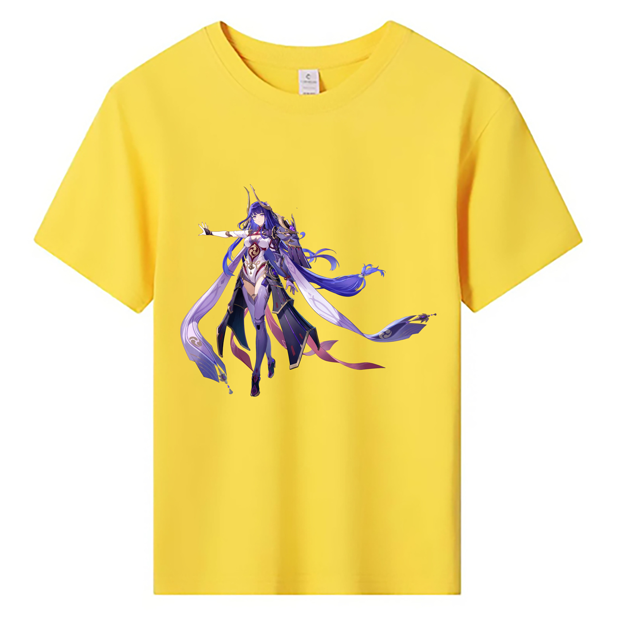 げんし神 雷電将軍 らいでんしょうぐん genshin Raiden Shogun 綿100％キッズTシャツ（フロントプリント）