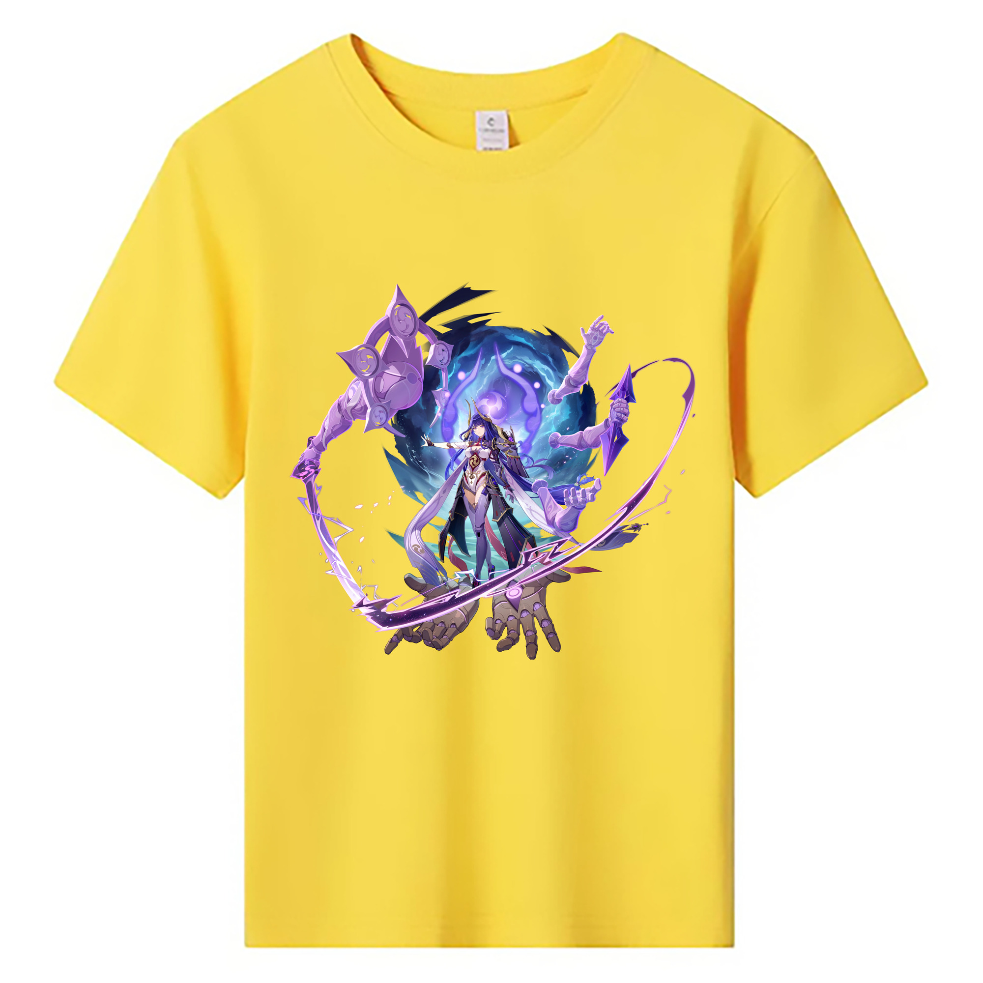 げんし神 雷電将軍 らいでんしょうぐん genshin Raiden Shogun 綿100％キッズTシャツ（フロントプリント）