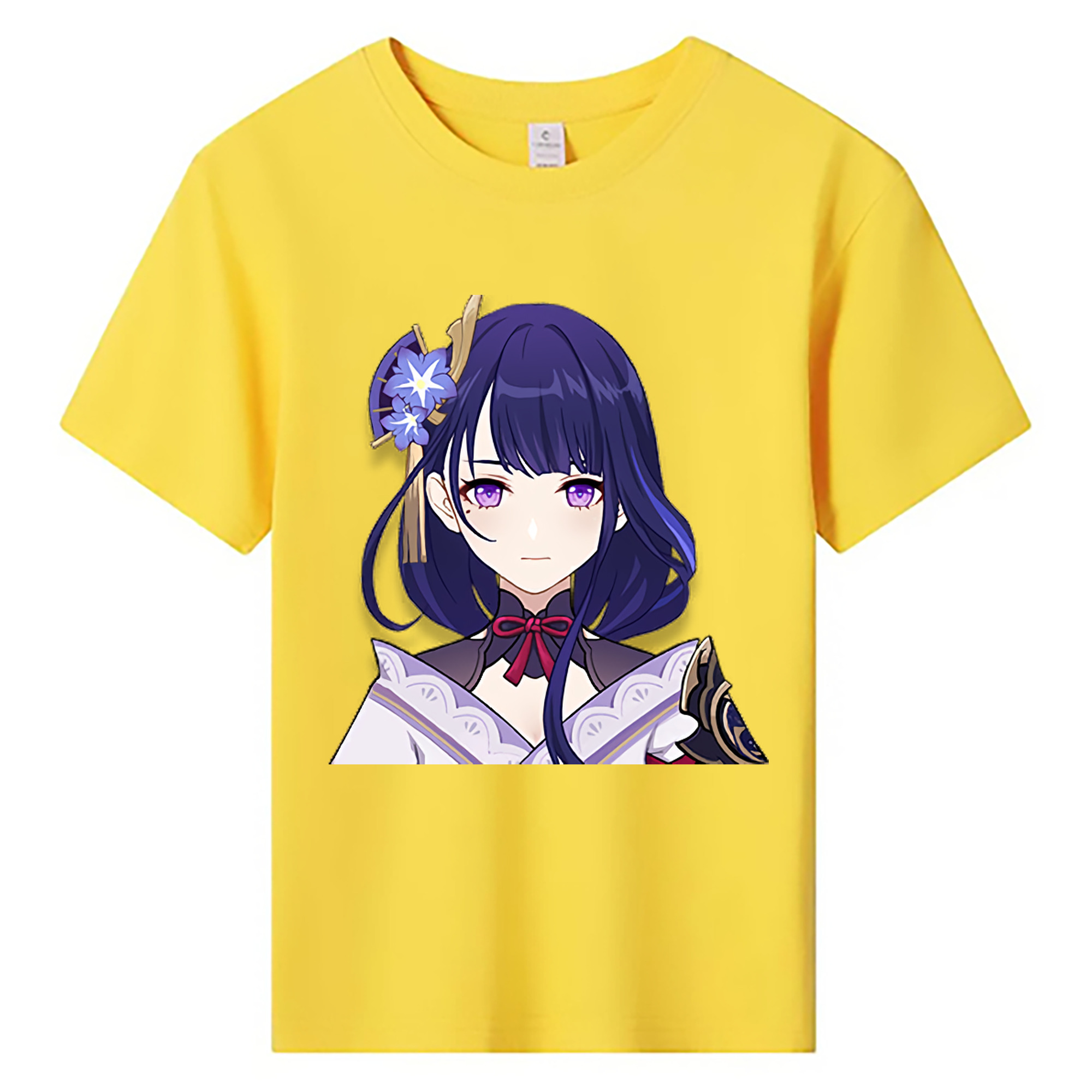 げんし神 雷電将軍 らいでんしょうぐん genshin Raiden Shogun 綿100％キッズTシャツ（フロントプリント）