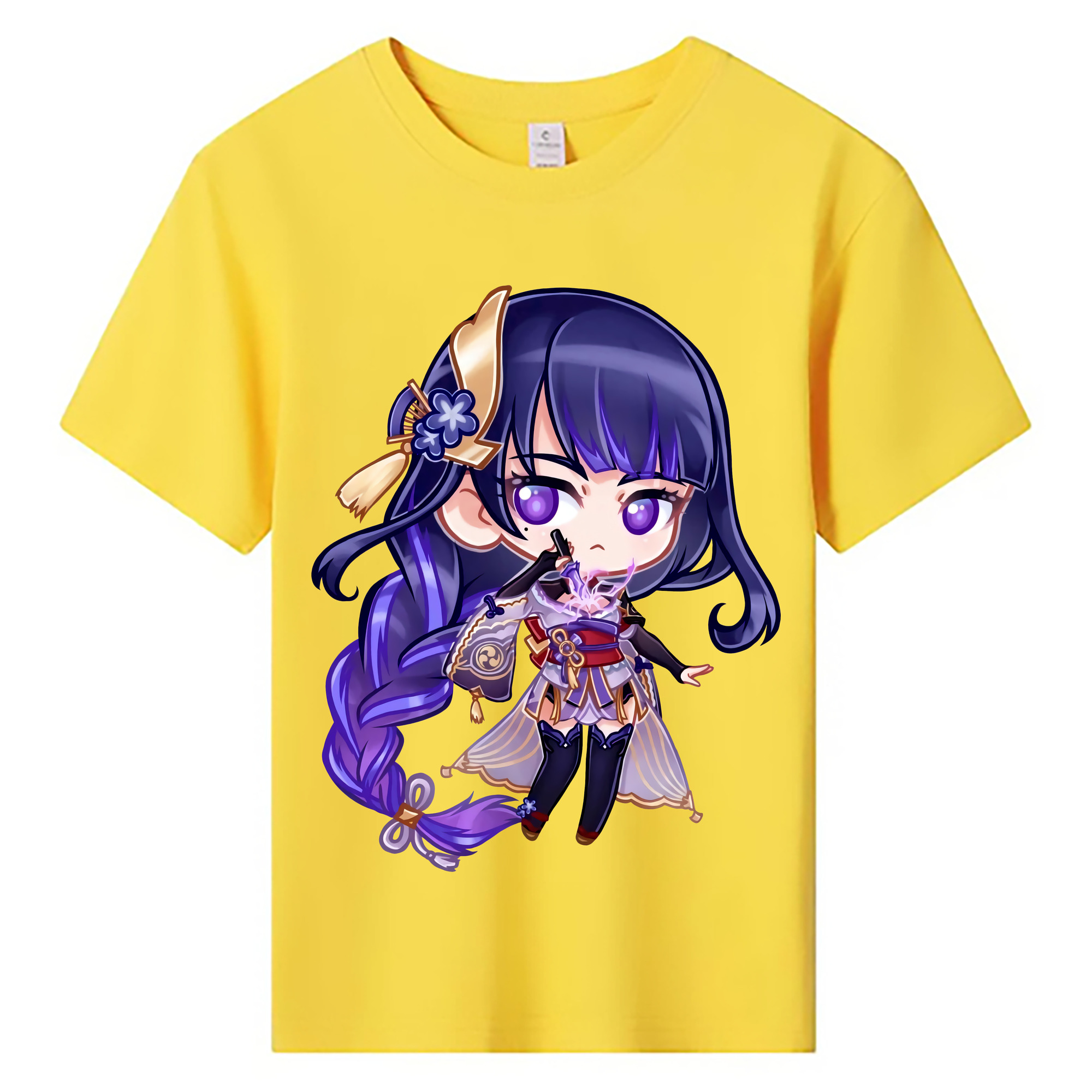 げんし神 雷電将軍 らいでんしょうぐん genshin Raiden Shogun 綿100％キッズTシャツ（フロントプリント）