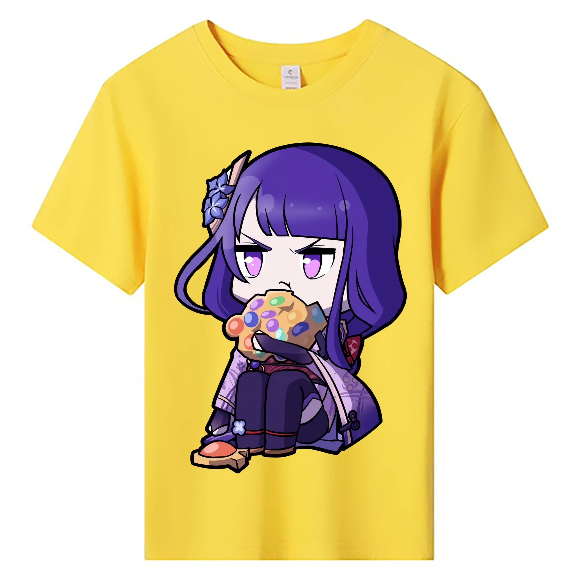 げんし神 雷電将軍 らいでんしょうぐん genshin Raiden Shogun 綿100％キッズTシャツ（フロントプリント）