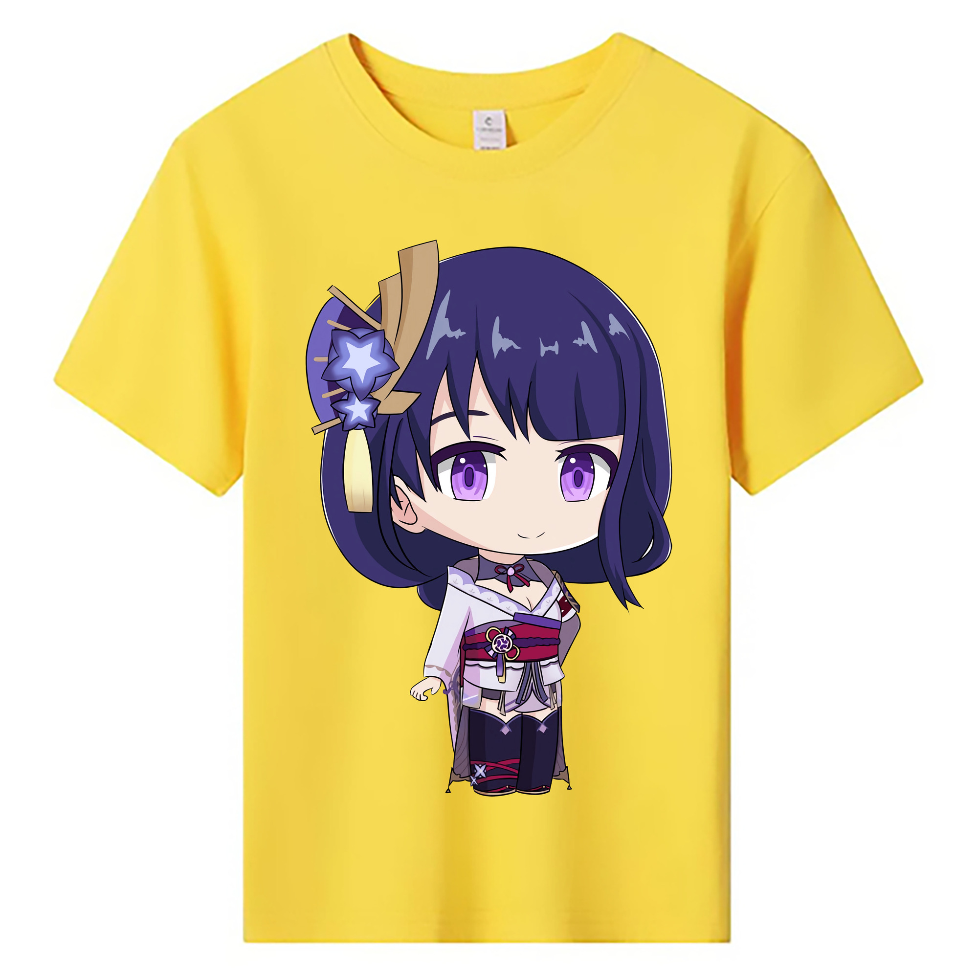 げんし神 雷電将軍 らいでんしょうぐん genshin Raiden Shogun 綿100％キッズTシャツ（フロントプリント）