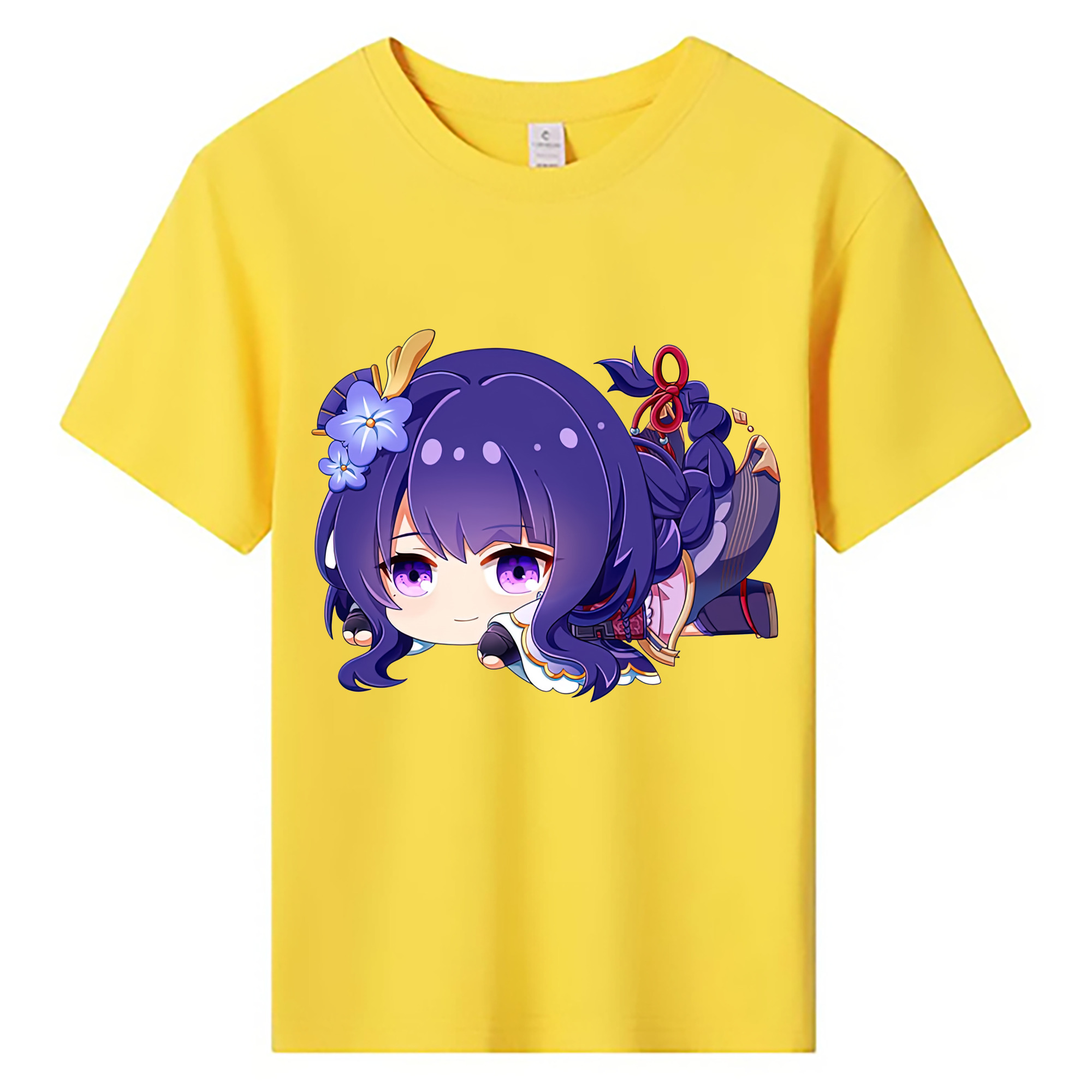 げんし神 雷電将軍 らいでんしょうぐん genshin Raiden Shogun 綿100％キッズTシャツ（フロントプリント）