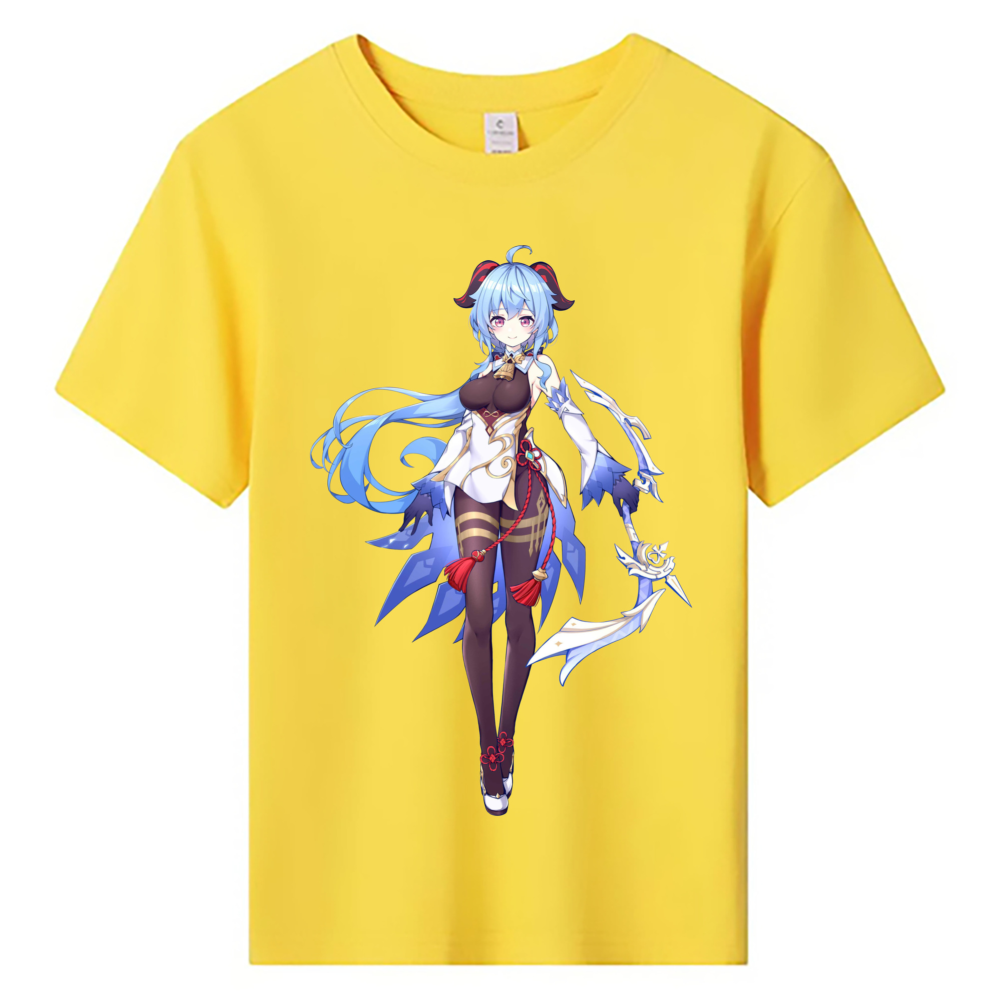 げんし神 甘雨 かんう genshin Ganyu 綿100％キッズTシャツ（フロントプリント）