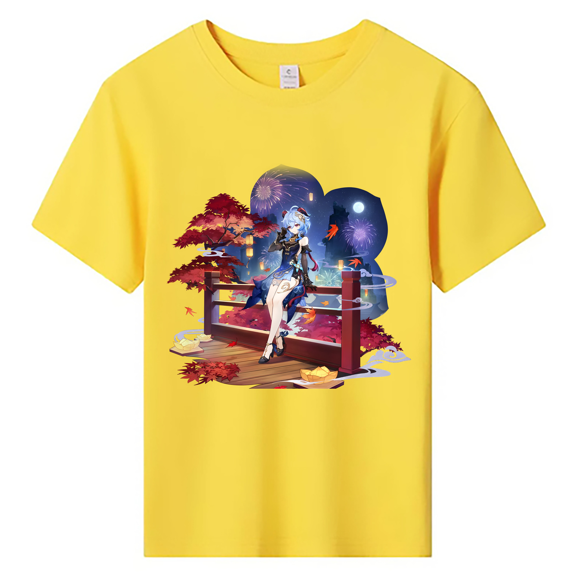 げんし神 甘雨 かんう genshin Ganyu 綿100％キッズTシャツ（フロントプリント）