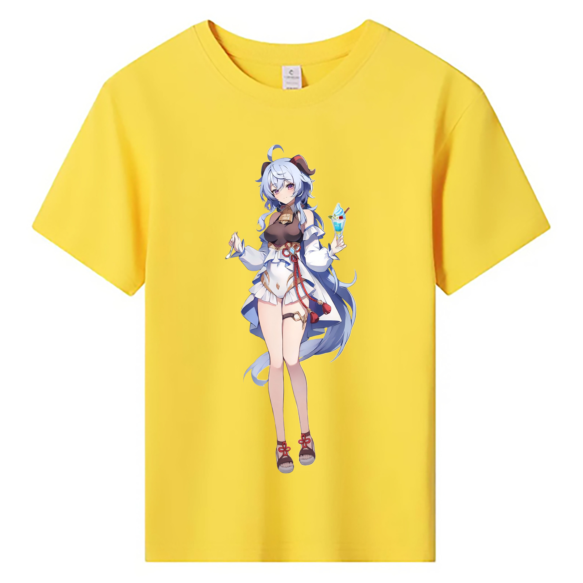 げんし神 甘雨 かんう genshin Ganyu 綿100％キッズTシャツ（フロントプリント）