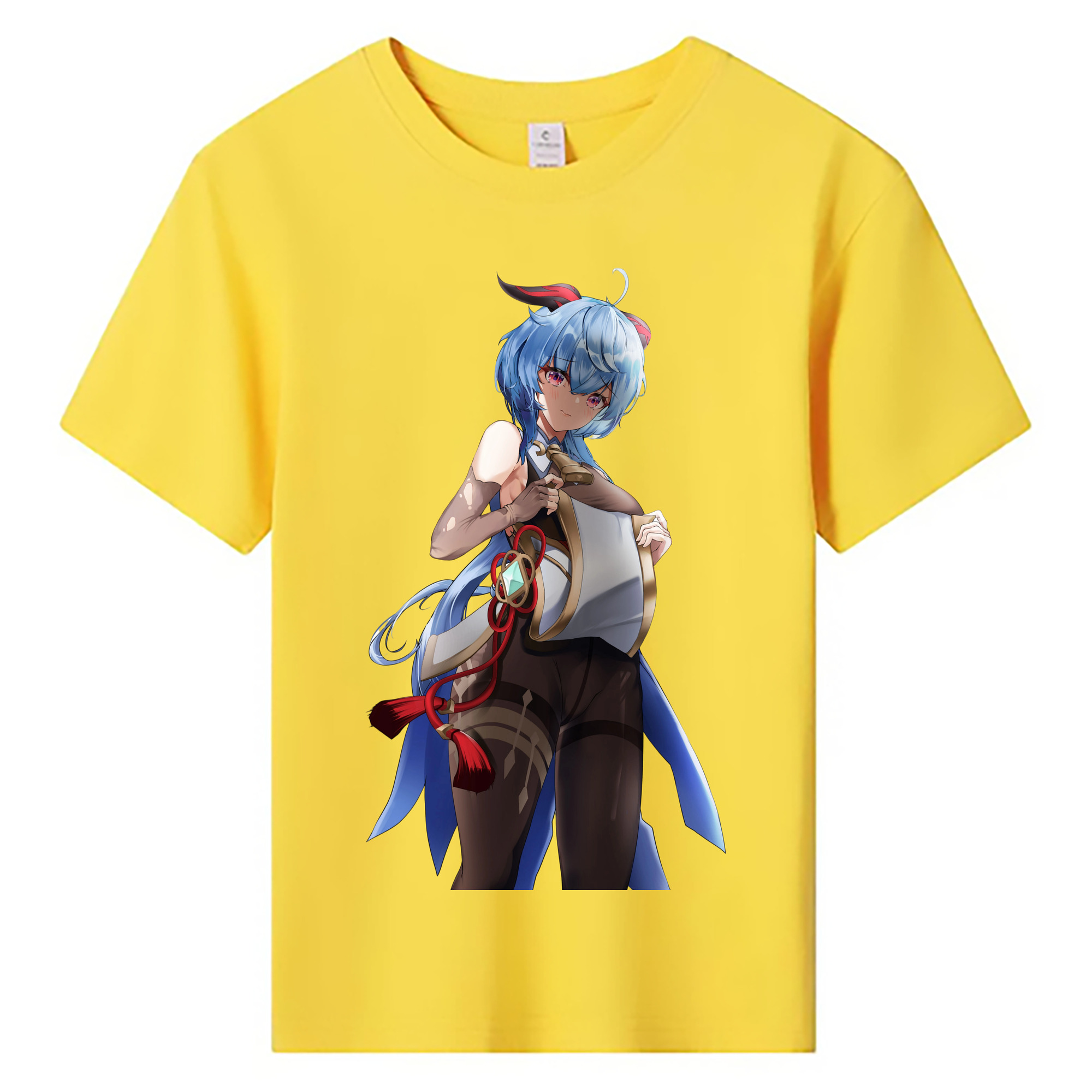 げんし神 甘雨 かんう genshin Ganyu 綿100％キッズTシャツ（フロントプリント）