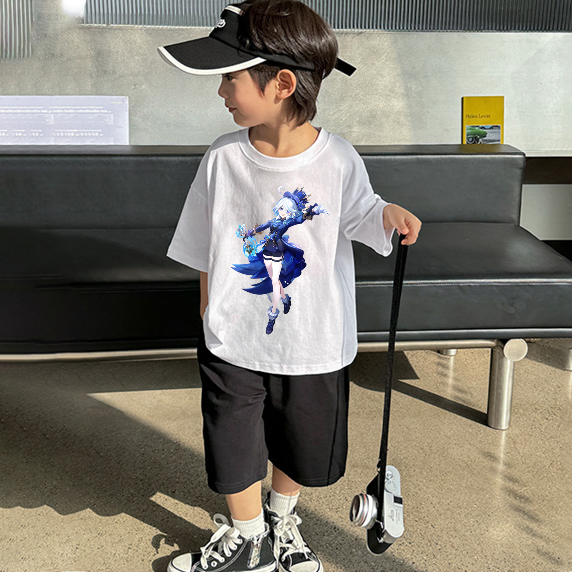 げんし神 フリーナ genshin Furina 綿100％キッズTシャツ（フロントプリント）